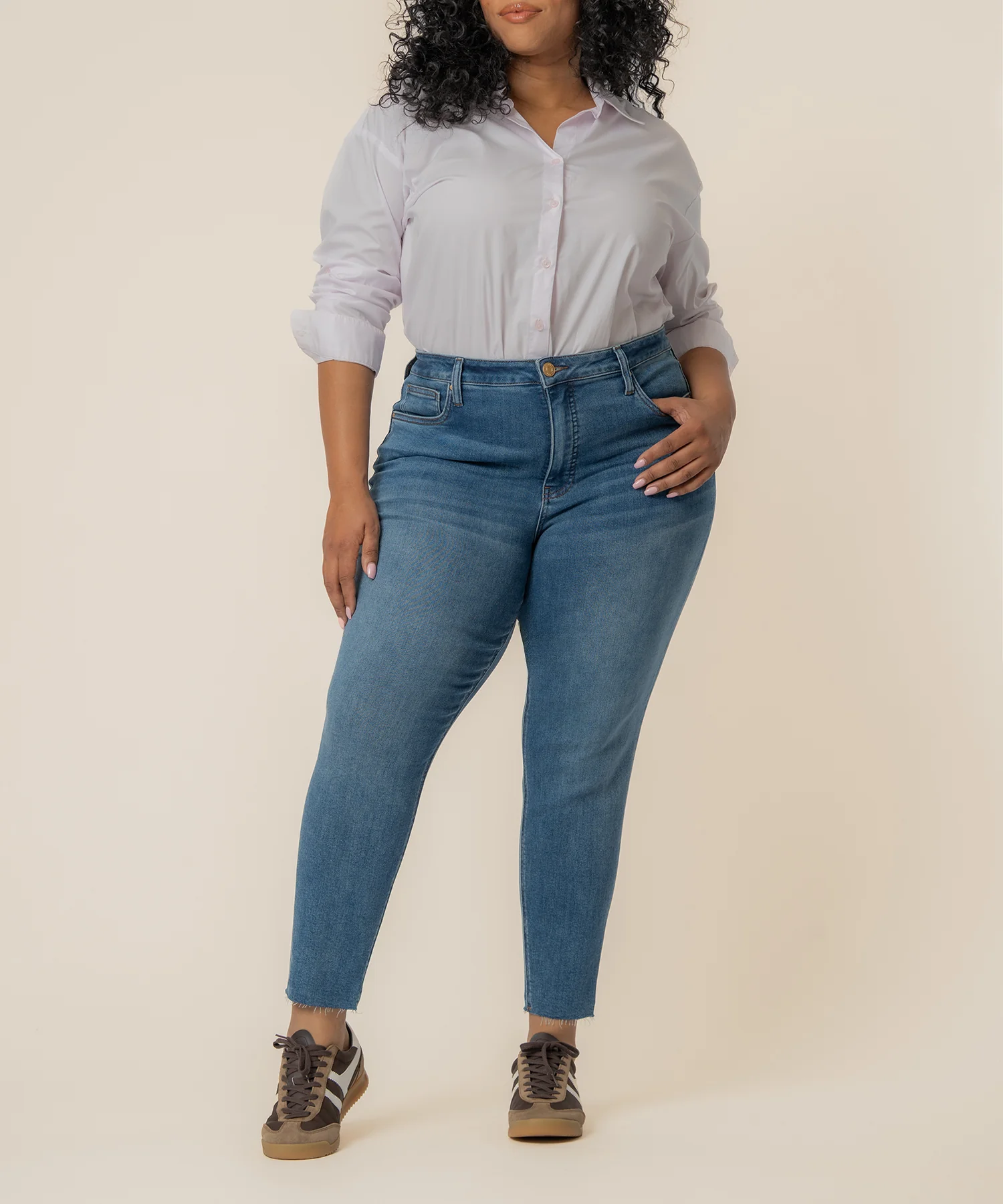 Rachael High Rise Mom, Plus in Faithful Wash