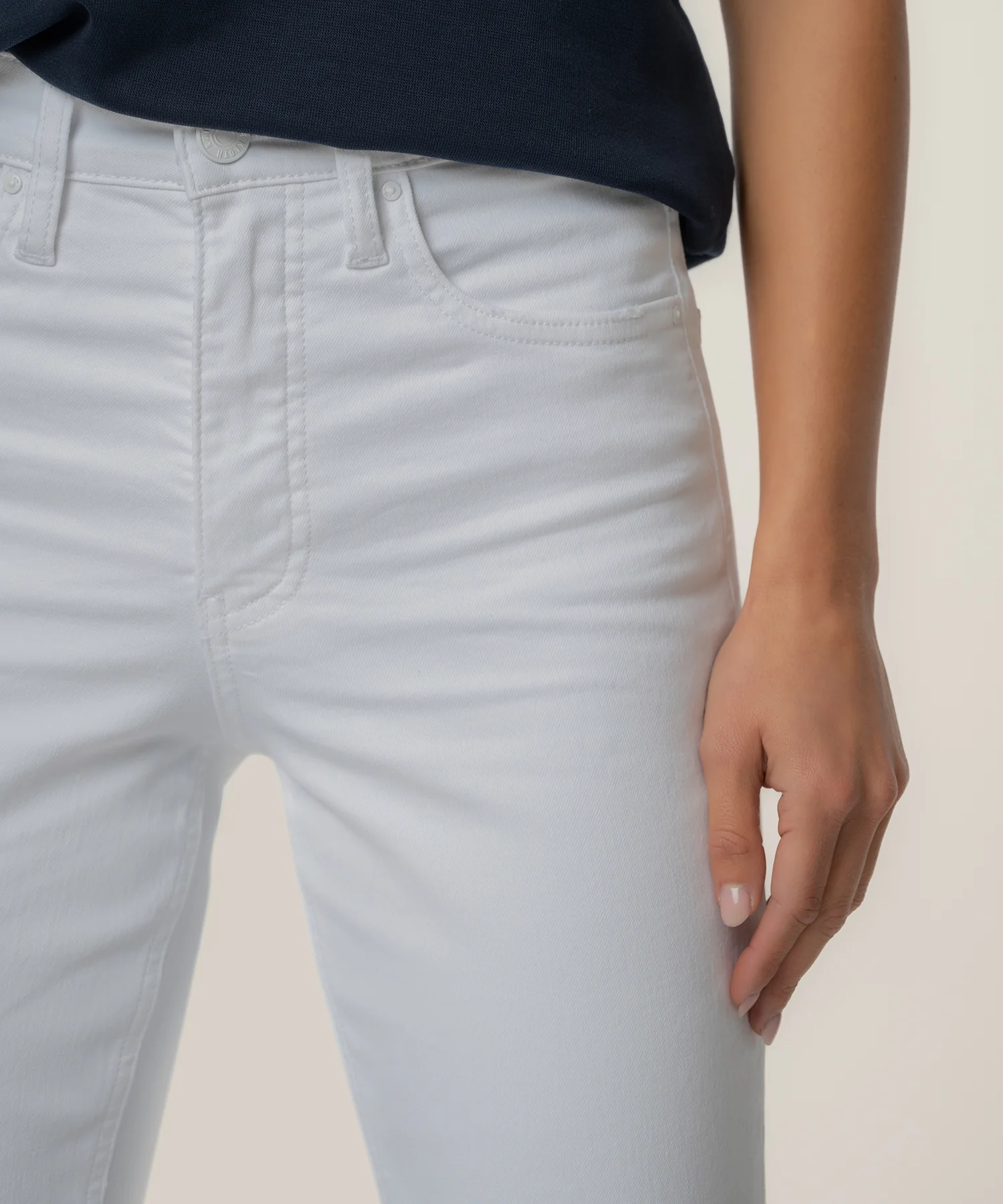 Rachael High Rise Mom Jean in Optic White - Image 4