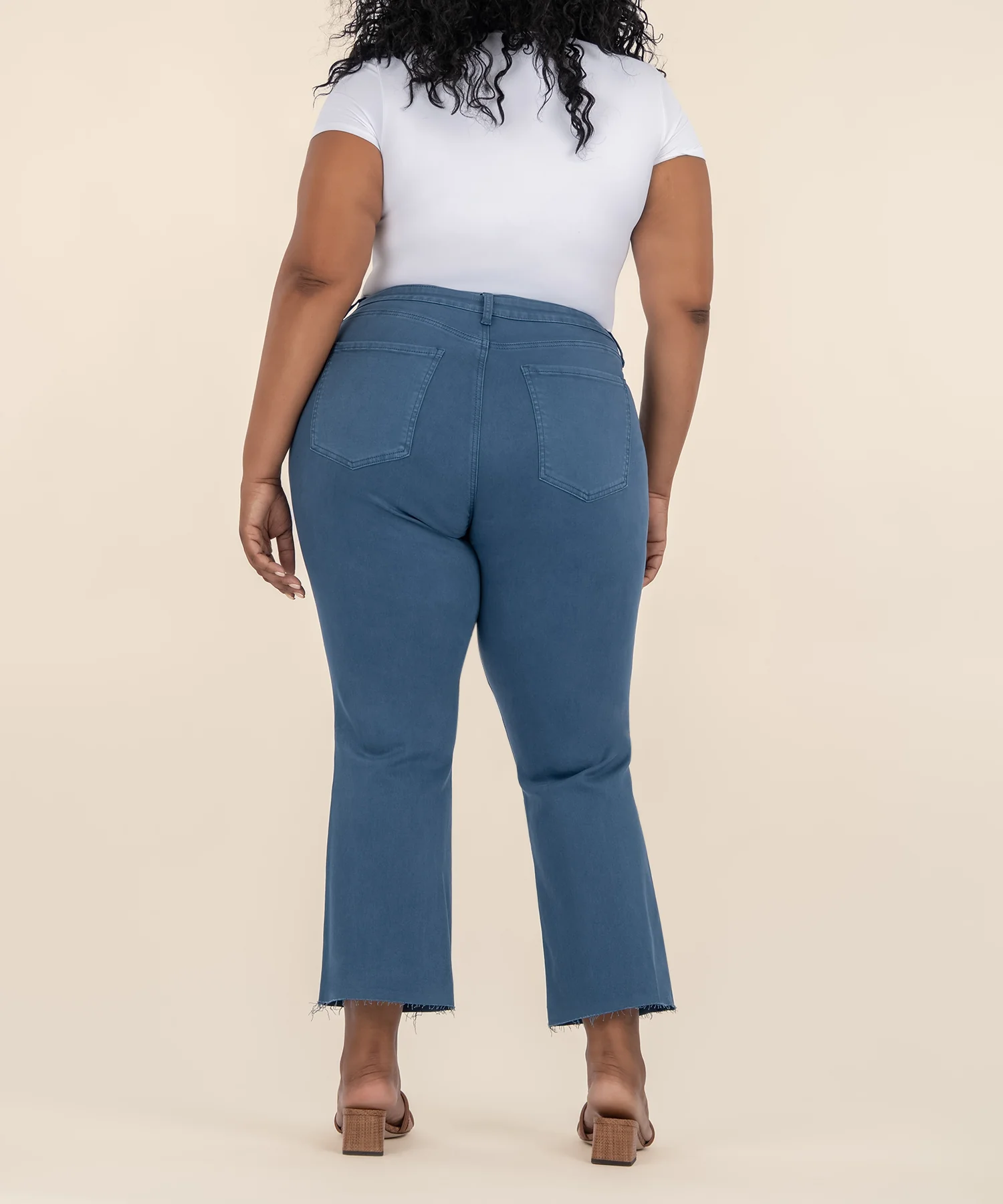 Kelsey High Rise Ankle Flare, Plus in Ocean Blue - Image 3