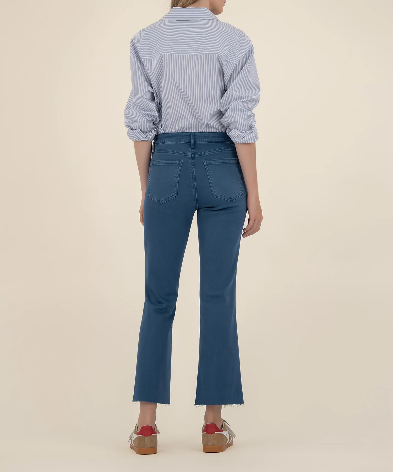 Kelsey High Rise Ankle Flare in Ocean Blue - Image 3