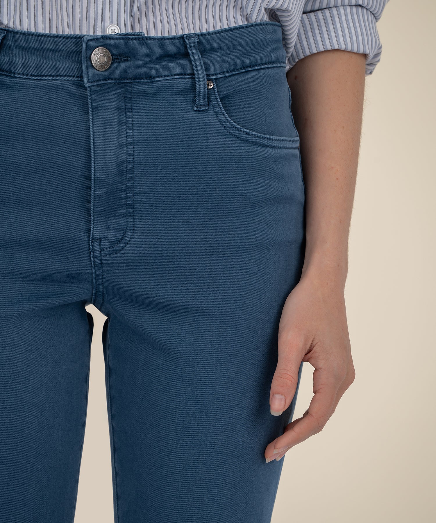 Kelsey High Rise Ankle Flare in Ocean Blue - Image 4