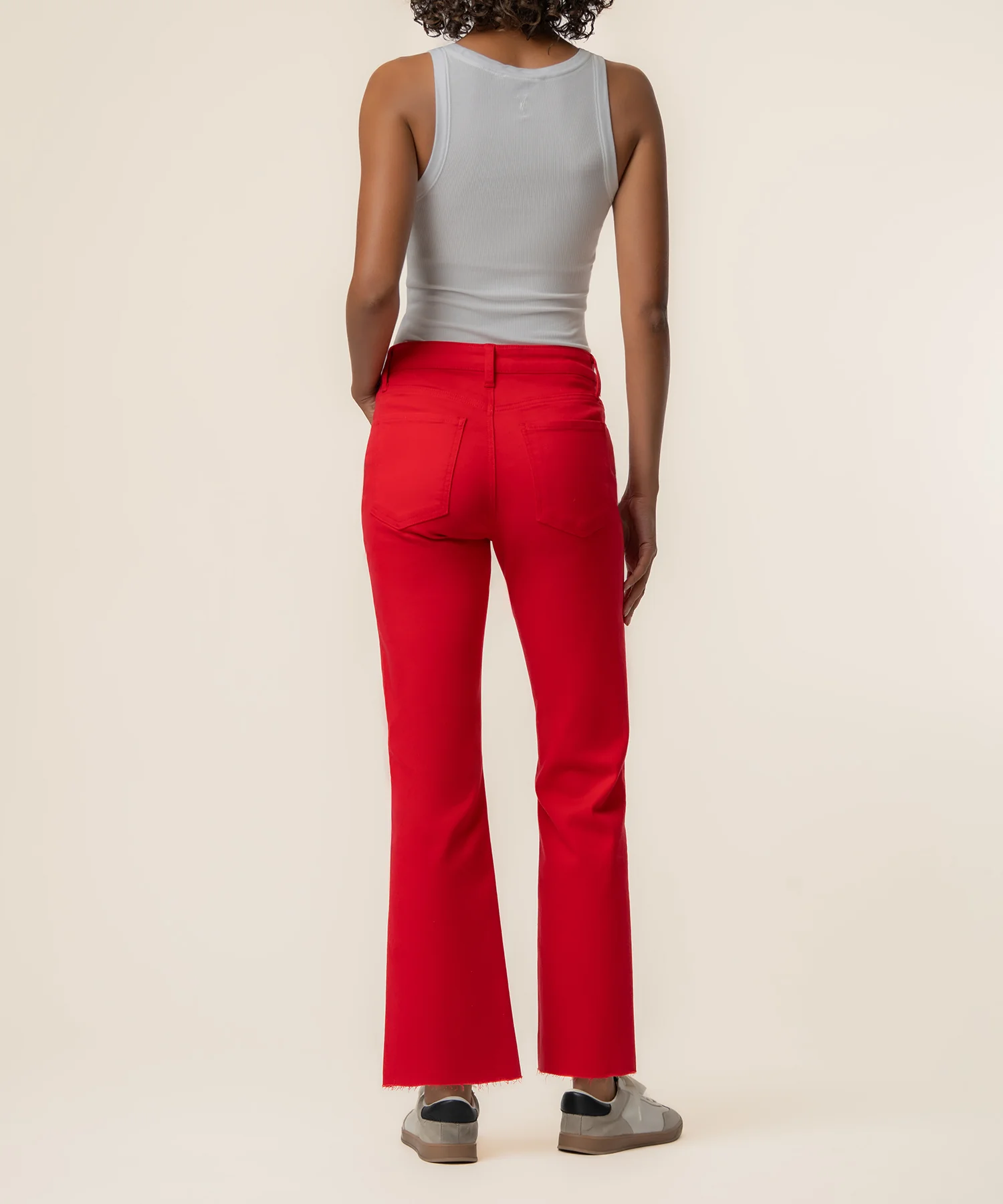 Kelsey Twill High Rise Ankle Flare, Exclusive in Cherry - Image 3
