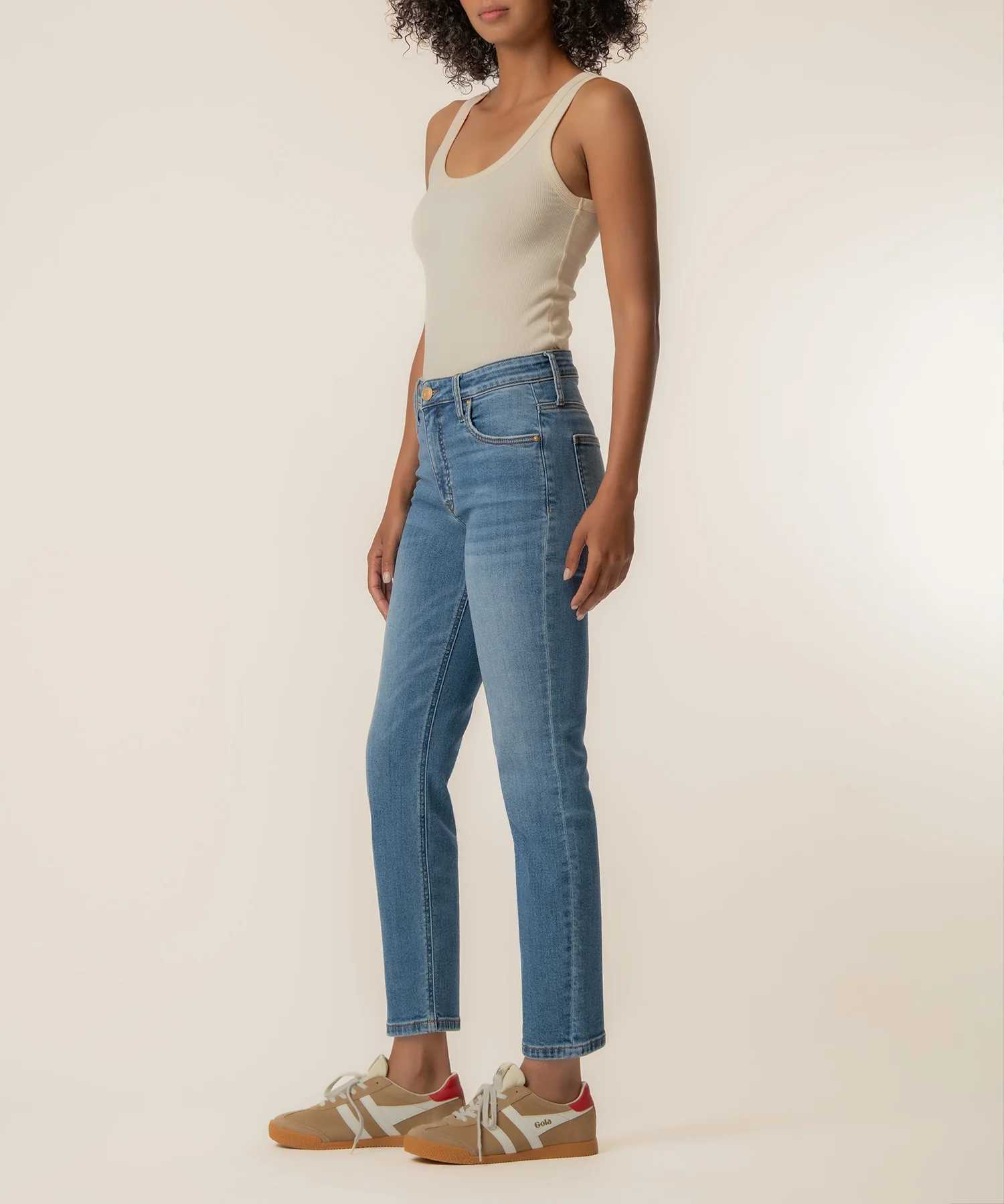 Rachael High Rise Mom Jean in Respond Wash - Image 2