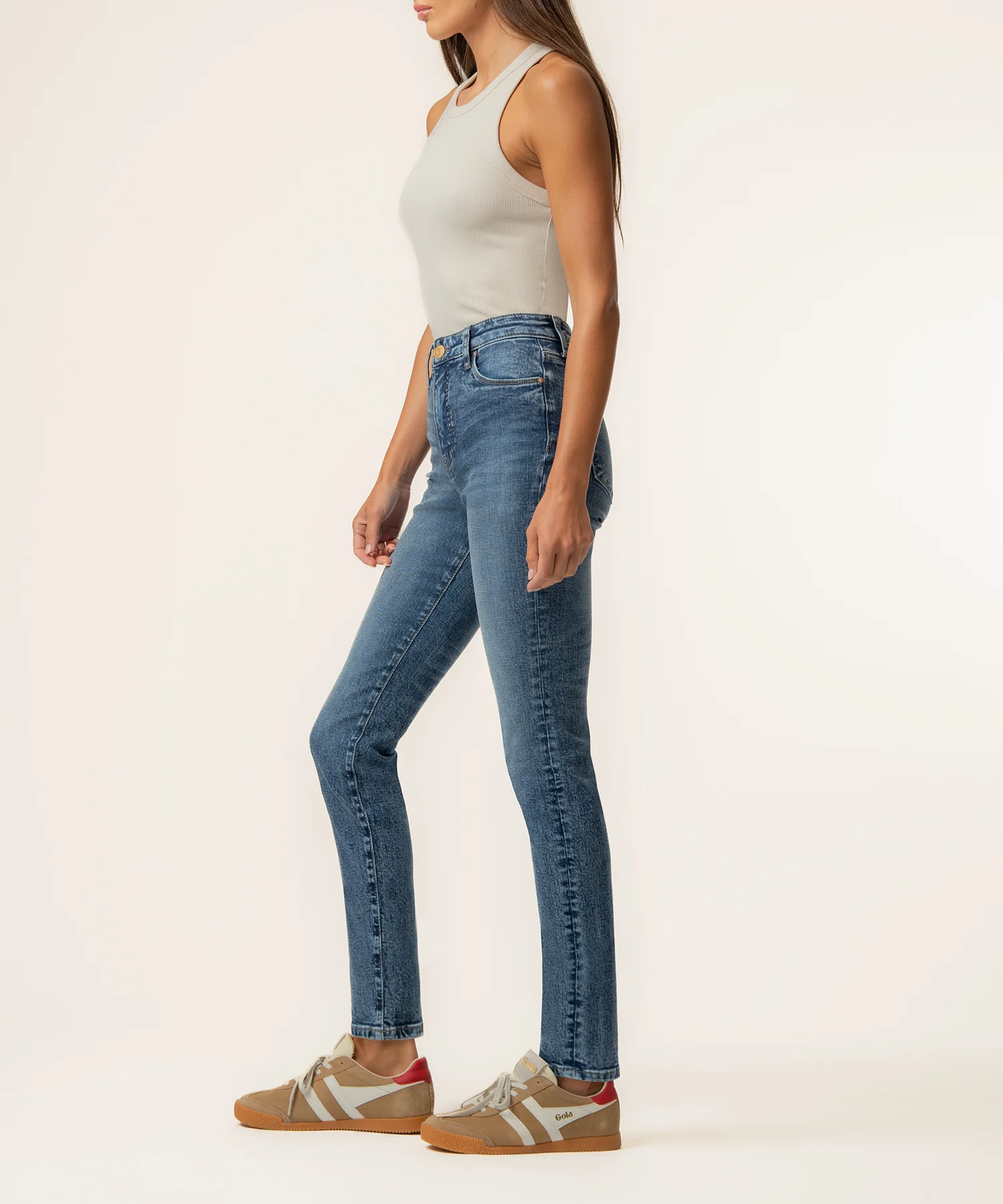 Reese High Rise Ankle Straight in Fresh Wasg - Image 2