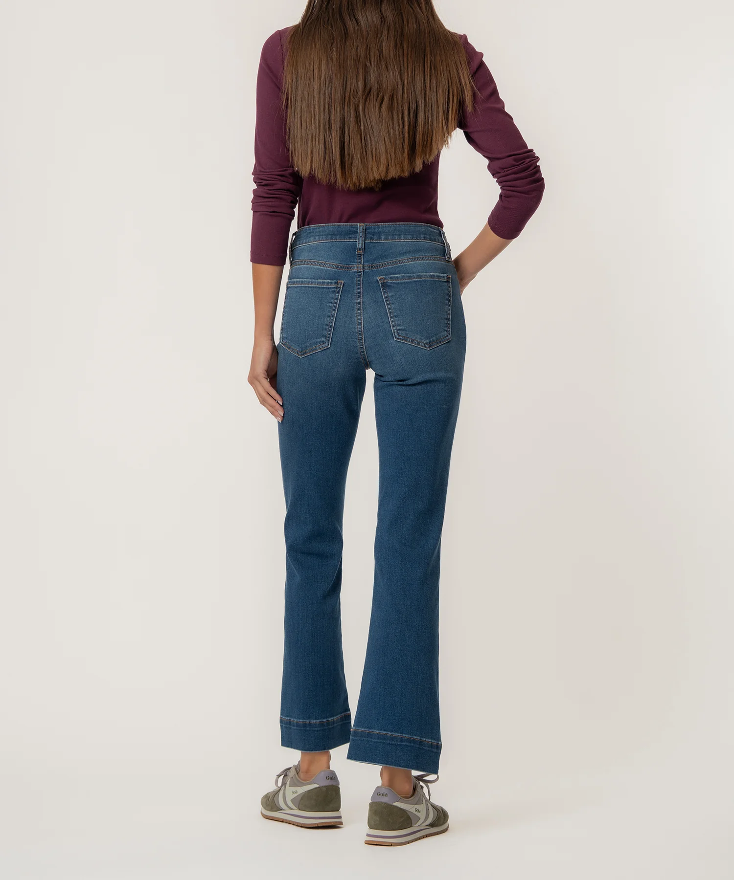 Kelsey High Rise Ankle Flare, Petite in Cool Wash - Image 3