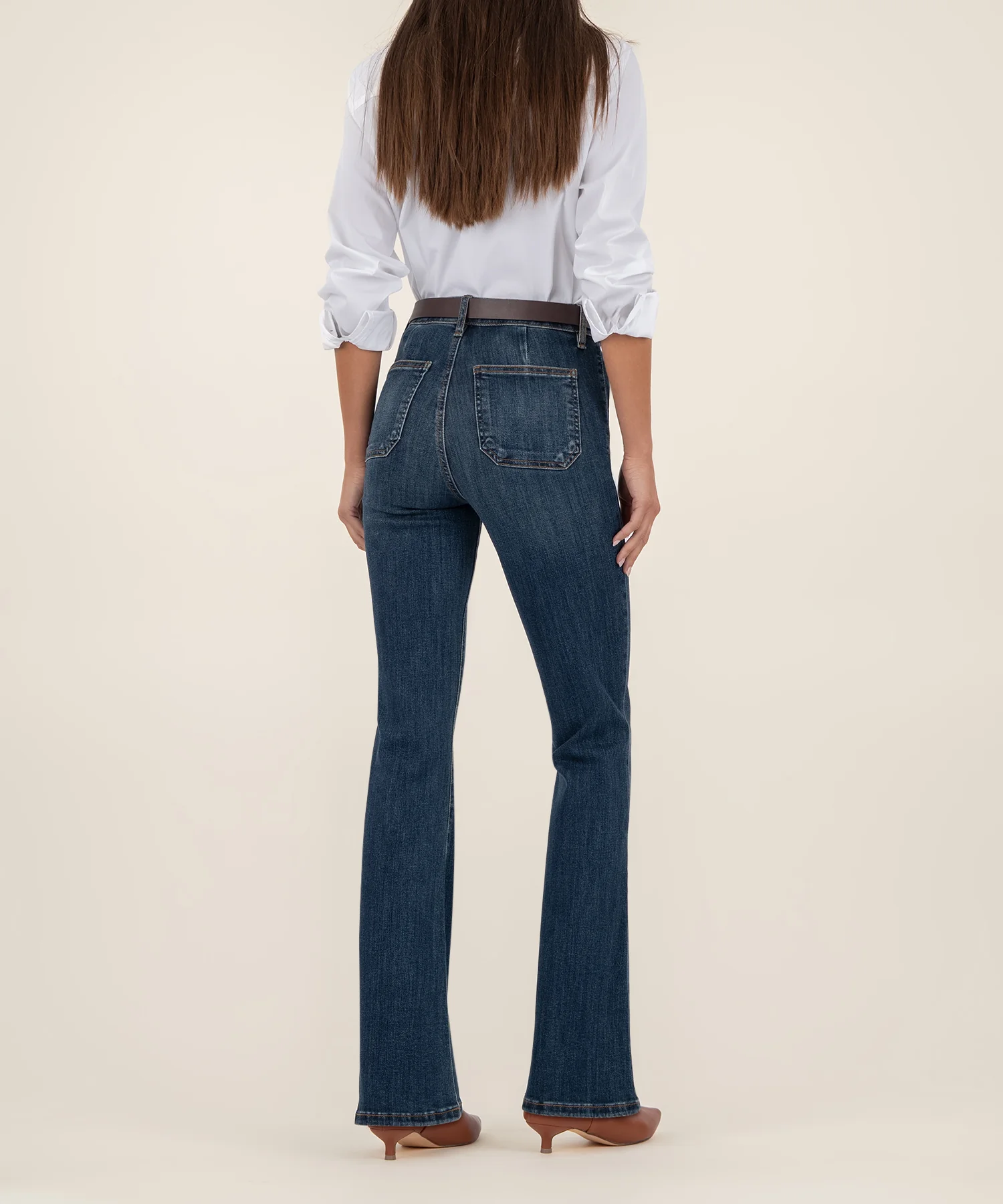 Ana High Rise Flare, Petite in Deductive Wash - Image 3