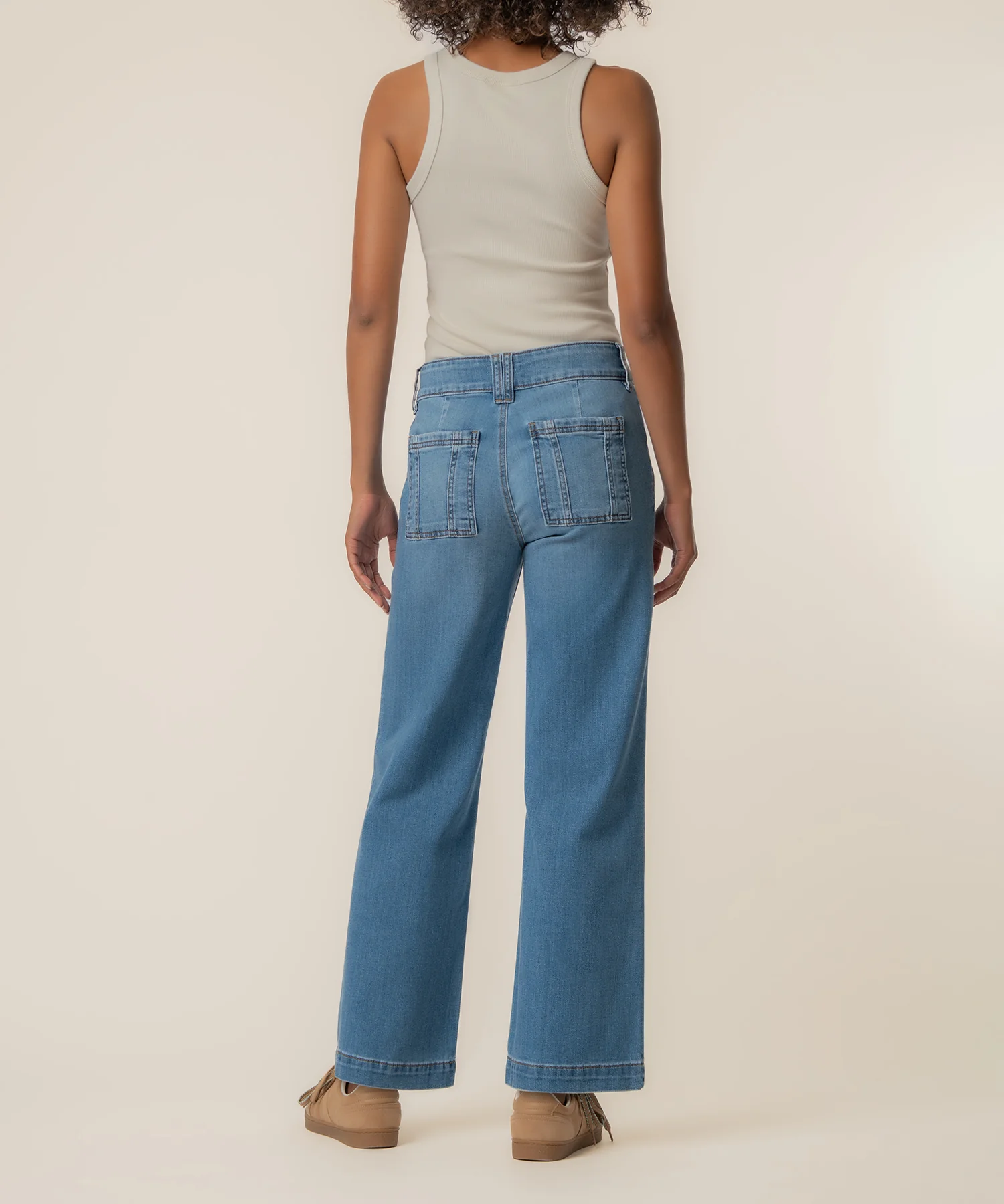 Jodi High Rise Wide Straight Leg, Petite in Draft Wash - Image 3