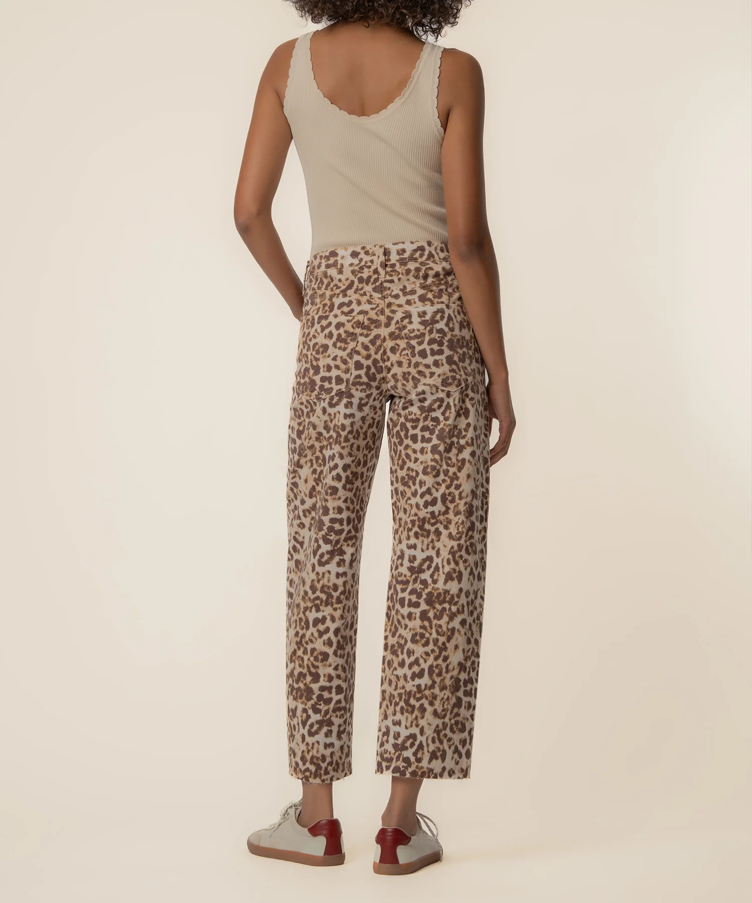 Gwen Twill High Rise Wide Leg Petite, Exclusive in Tan/Brown - Image 3
