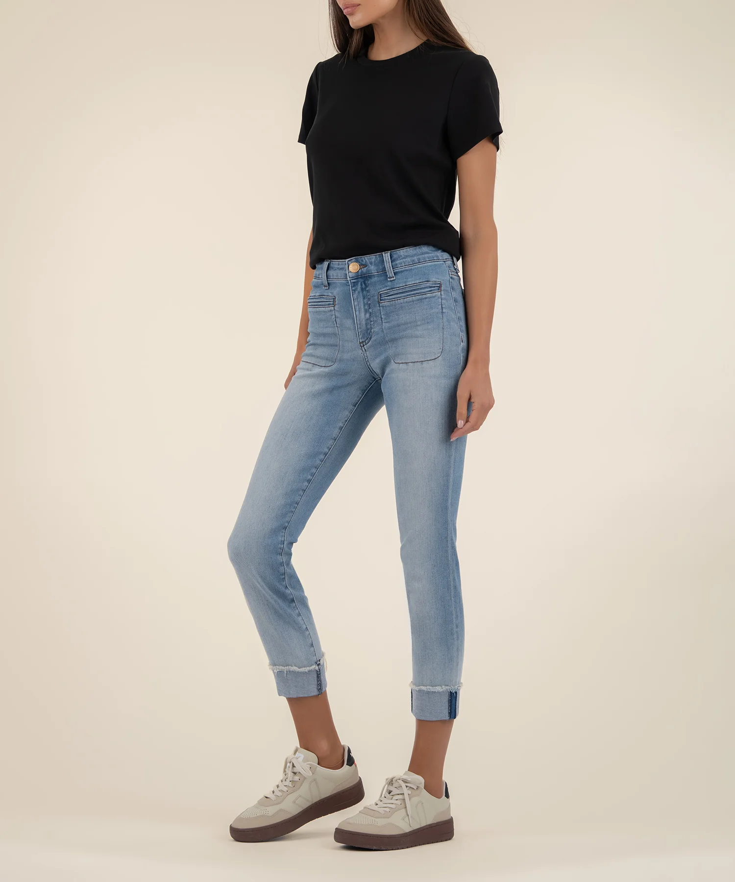 Amy Crop Straight Leg, Petite in Valor Wash - Image 2