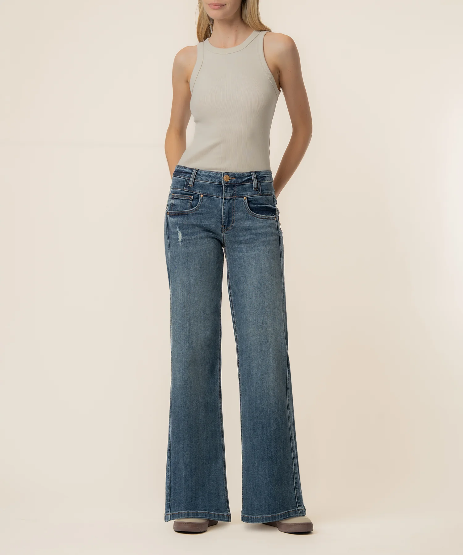 Jean High Rise Wide Straight Leg in Instructive Wash, Exclusive