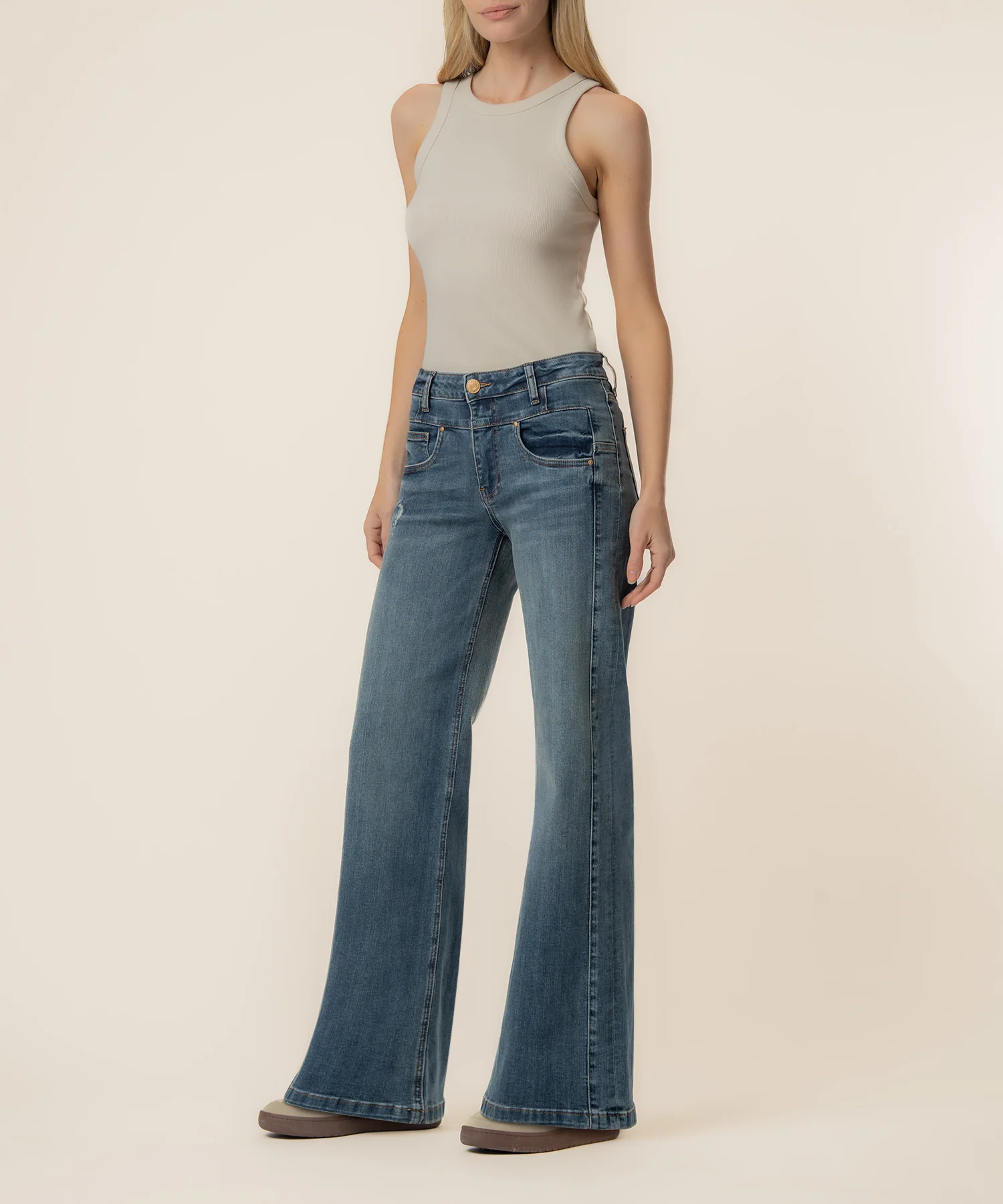 Jean High Rise Wide Straight Leg in Instructive Wash, Exclusive - Image 2
