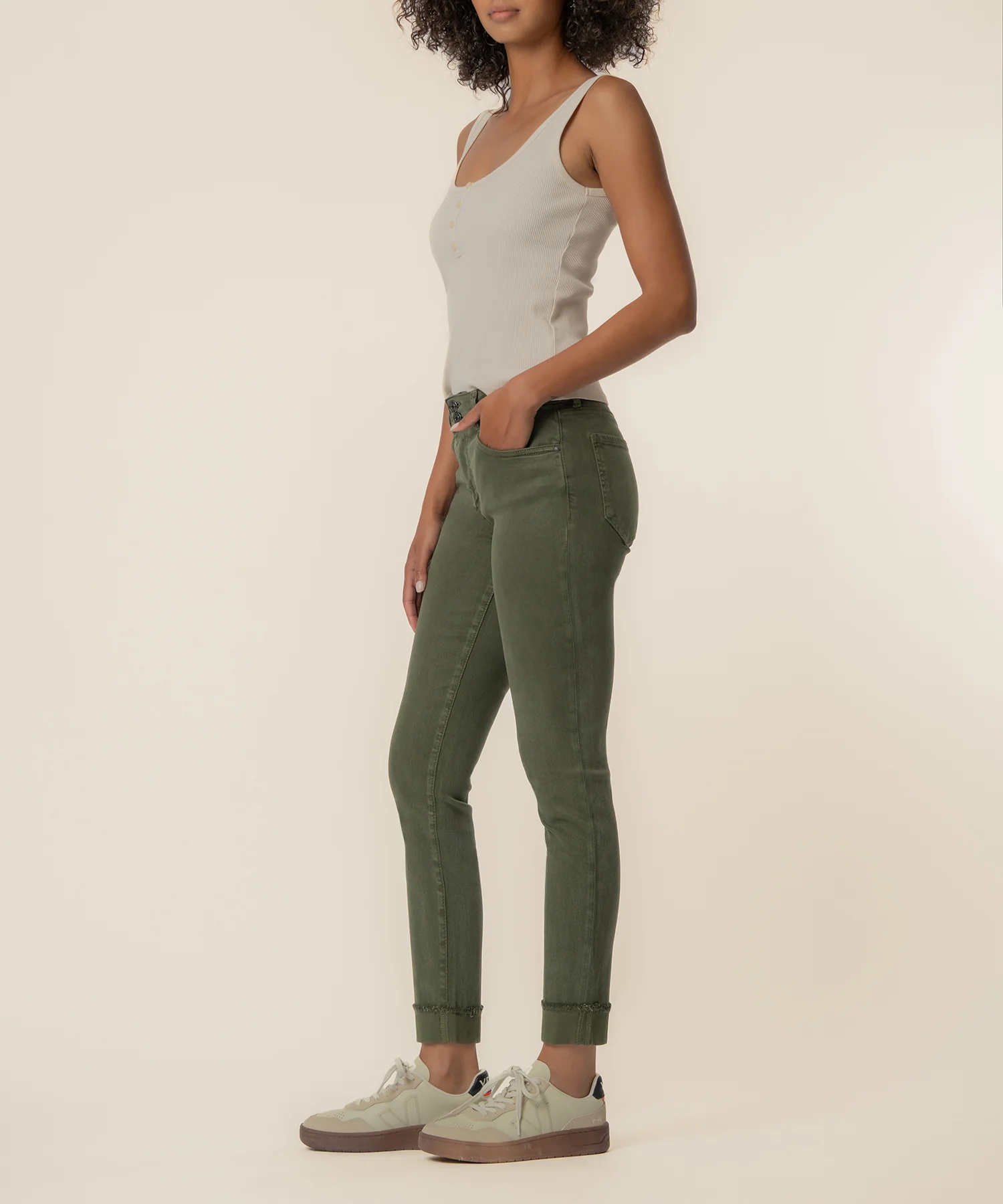 Amy Mid Rise Ankle Straight, Petite in Tree - Image 2