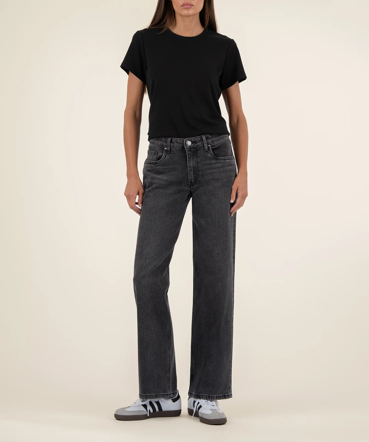 Selena Baggy Low Rise Straight Leg, Petite in Fateful Wash