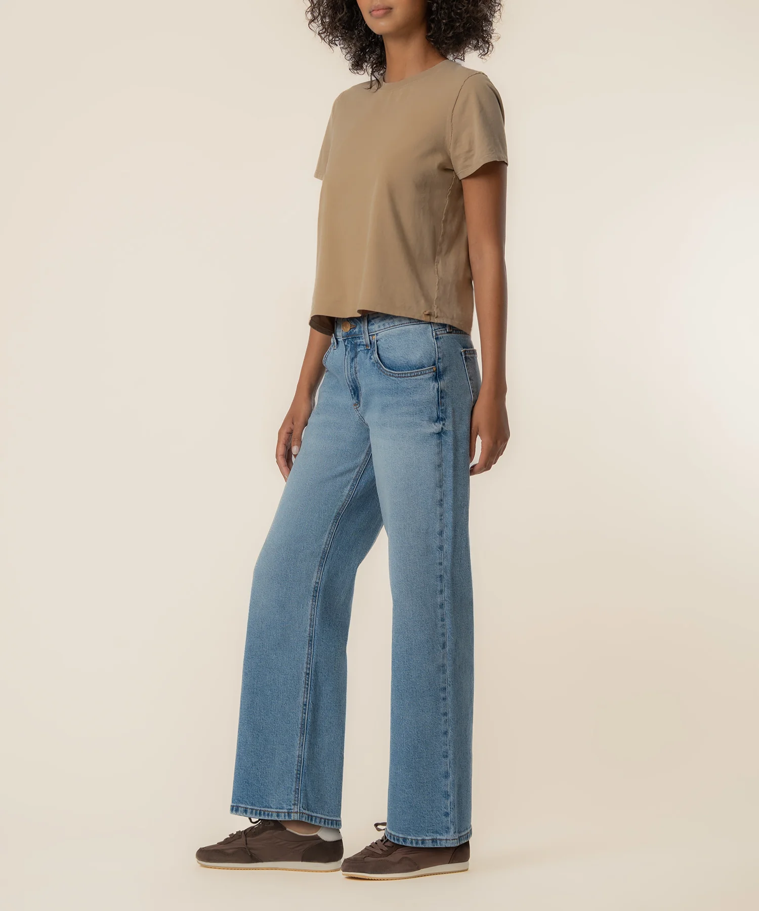 Selena Baggy Low Rise Straight Leg, Petite in Bravery Wash - Image 2