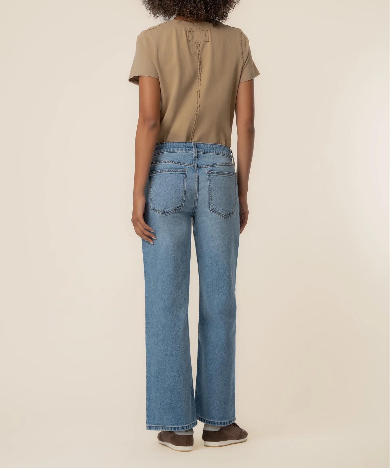Selena Baggy Low Rise Straight Leg, Petite in Bravery Wash - Image 3