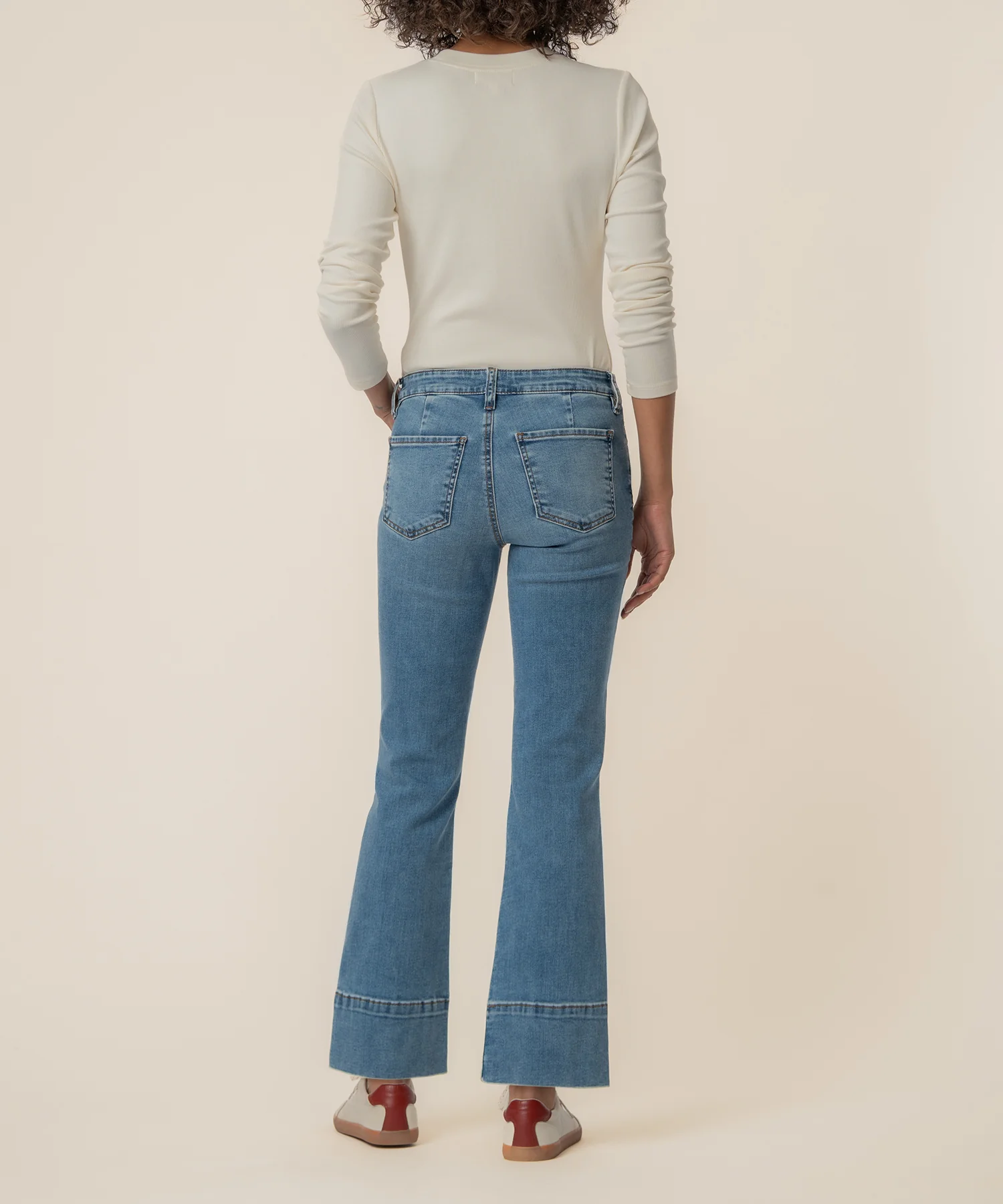 Kelsey Mid Rise Flare, Long Inseam in Contract Wash - Image 3