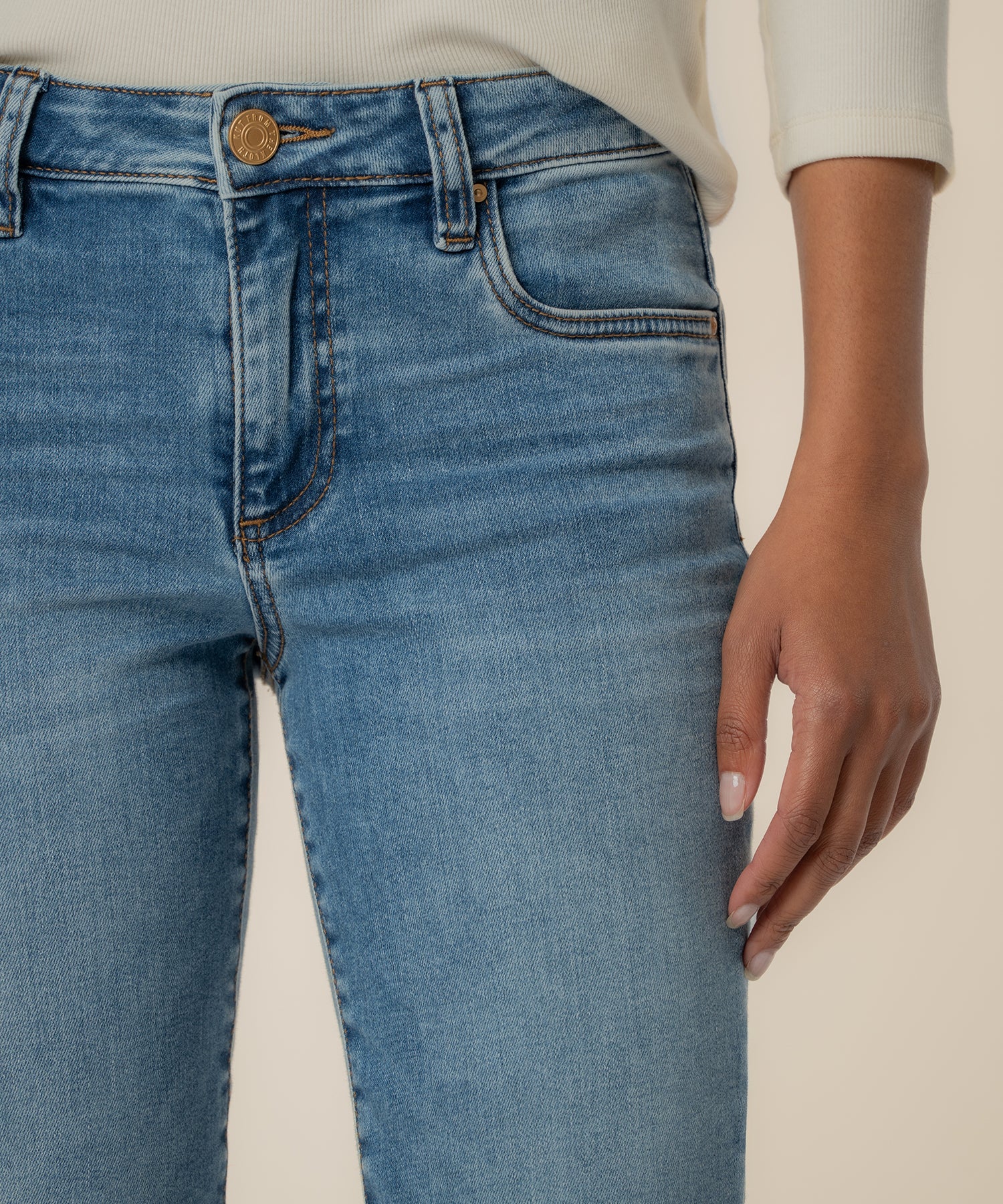 Kelsey Mid Rise Flare, Long Inseam in Contract Wash - Image 4