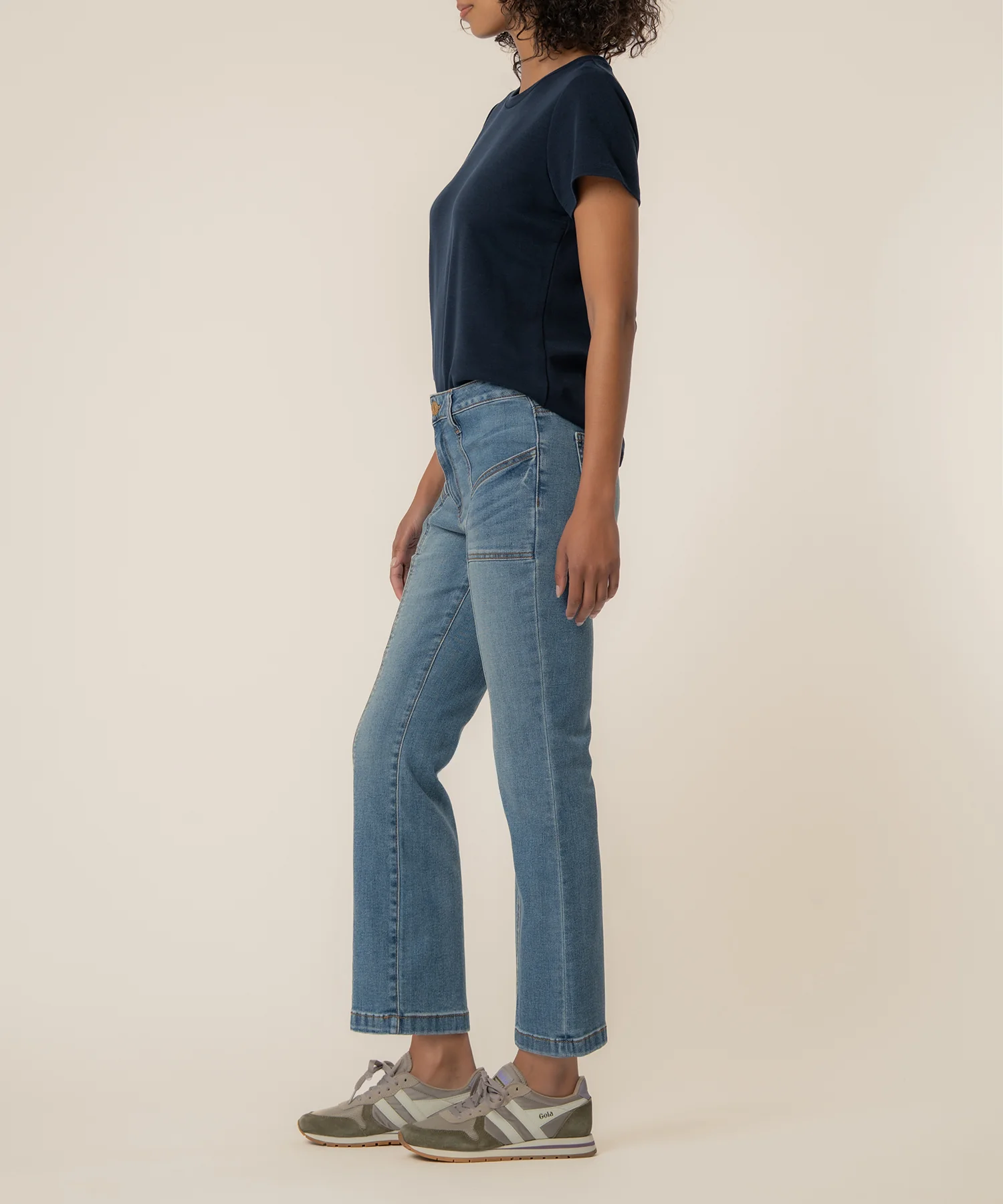 Kelsey High Rise Ankle Flare, Petite in Articulated Wash - Image 2