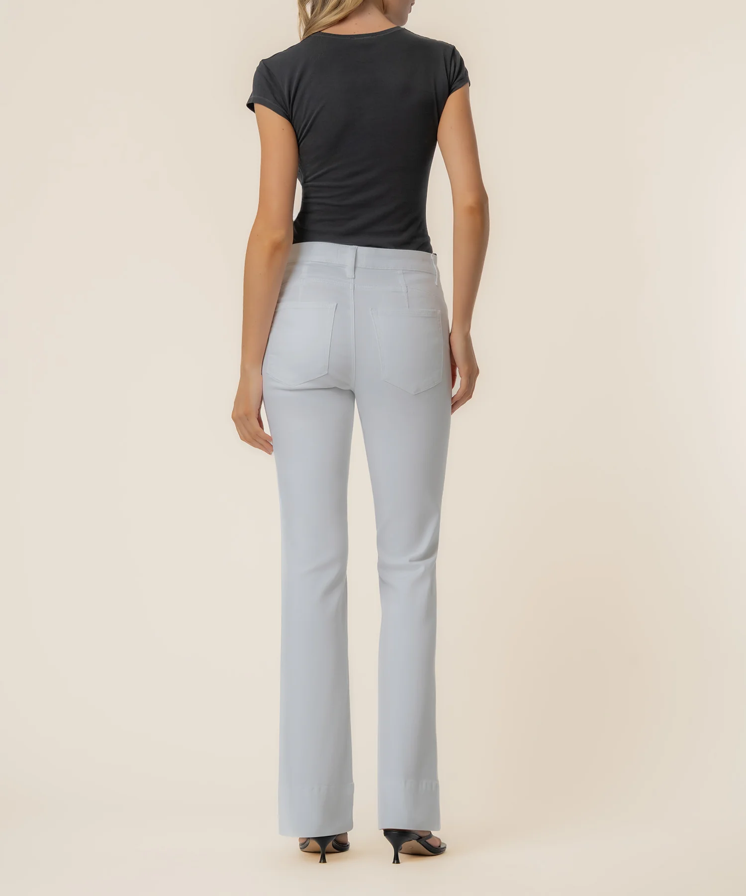 Stella High Rise Flare, Petite in Optic White - Image 3