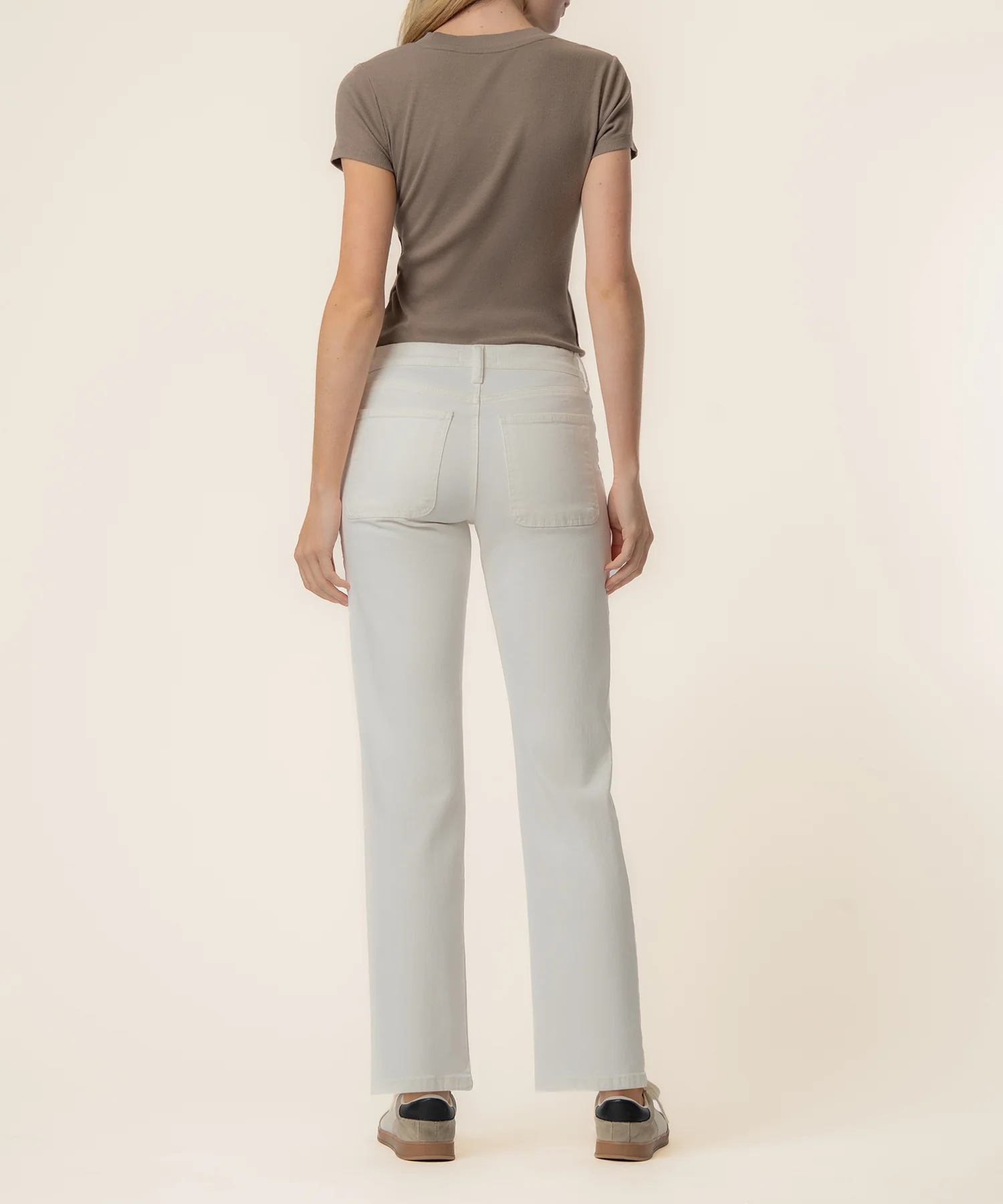 Avery High Rise Straight Leg in Ivory - Image 3