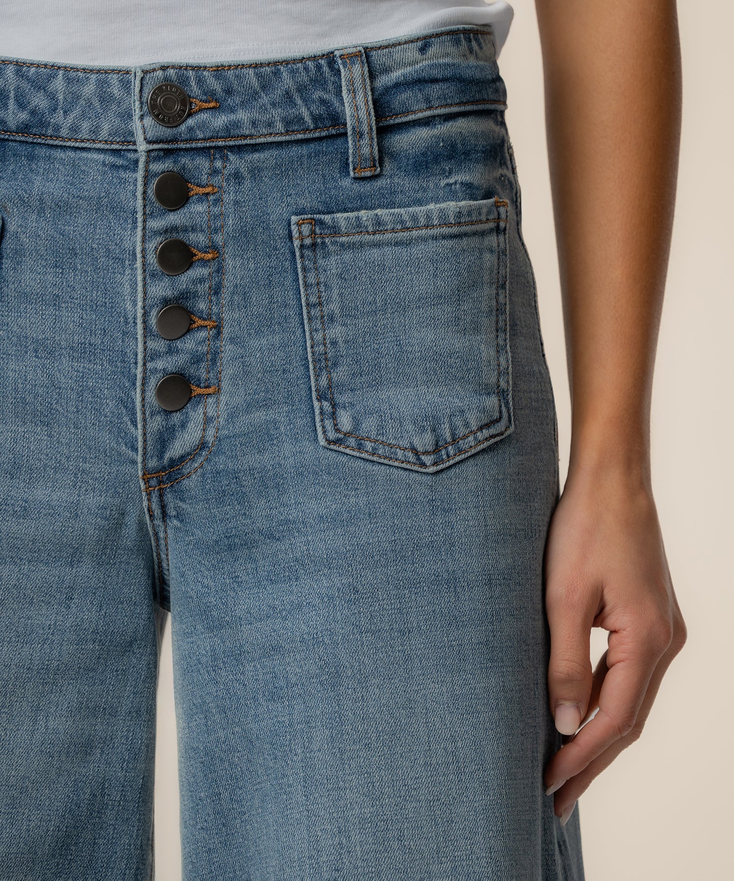 Blake High Rise Super Wide Leg in Bright Wash - Image 4