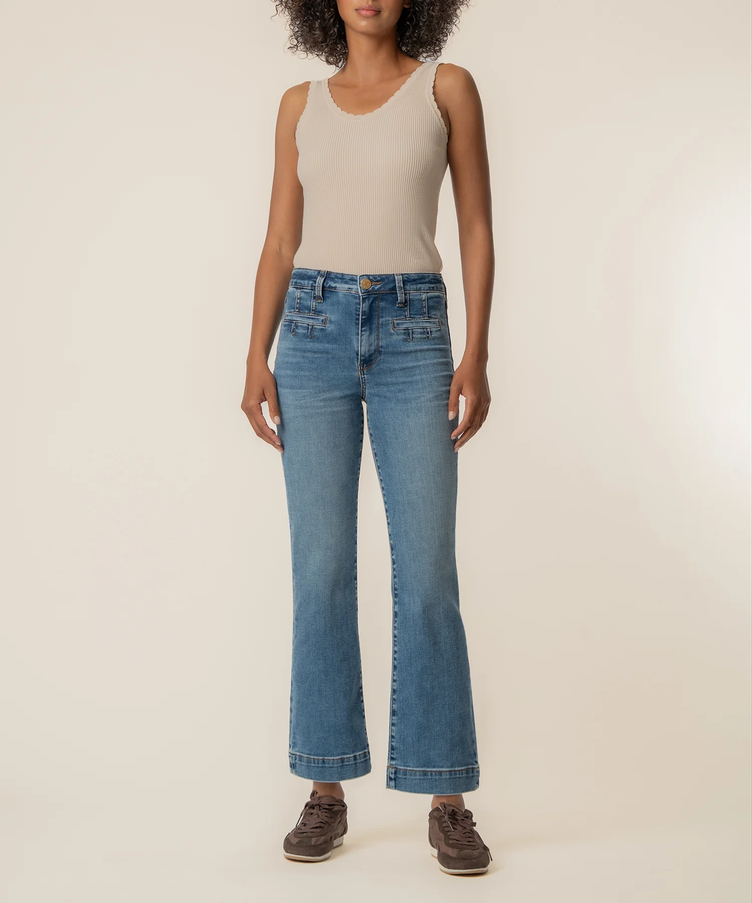 Kelsey High Rise Flare in Spirited Wash