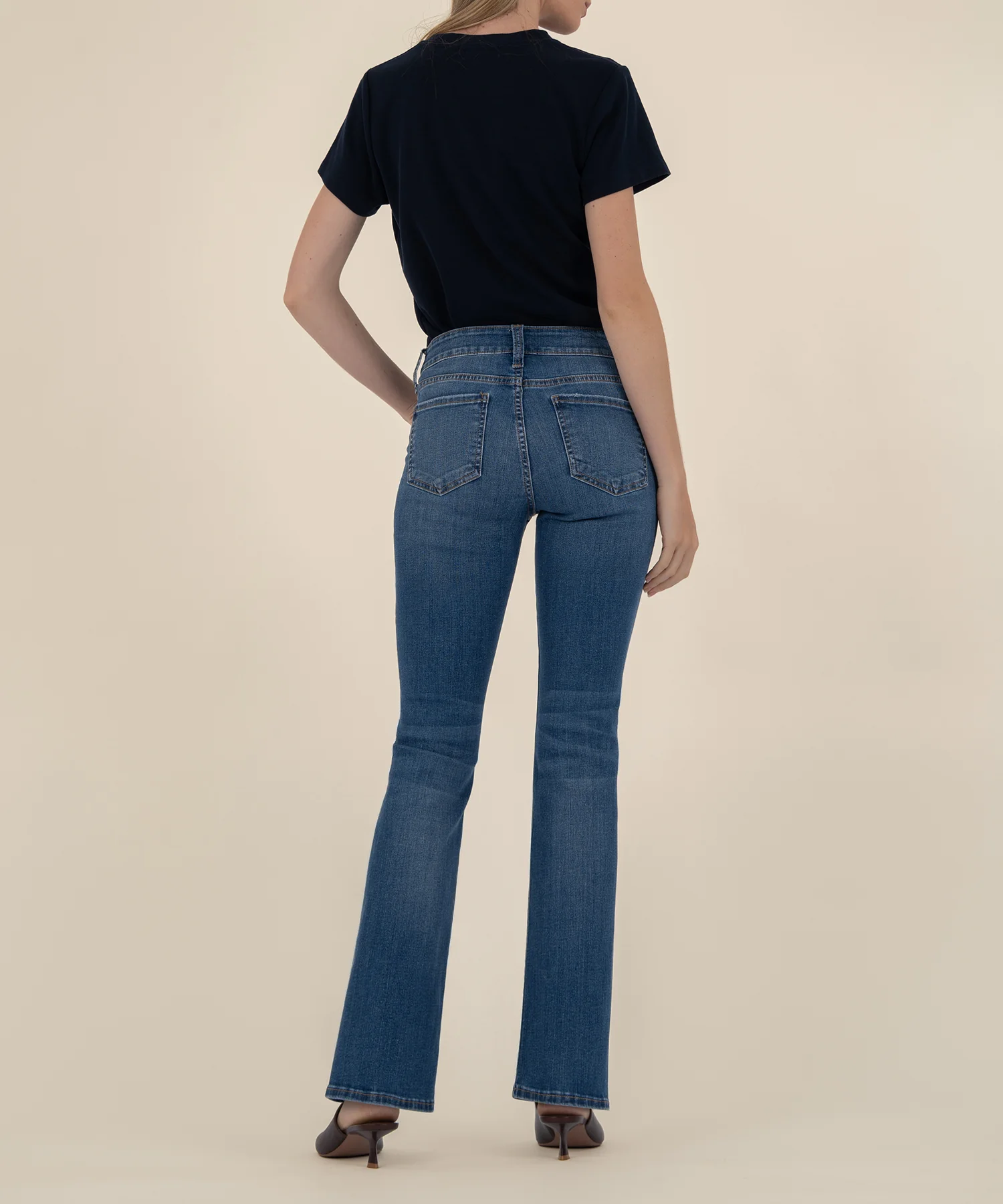 Natalie Mid Rise Bootcut, Petite in Studious Wash - Image 3