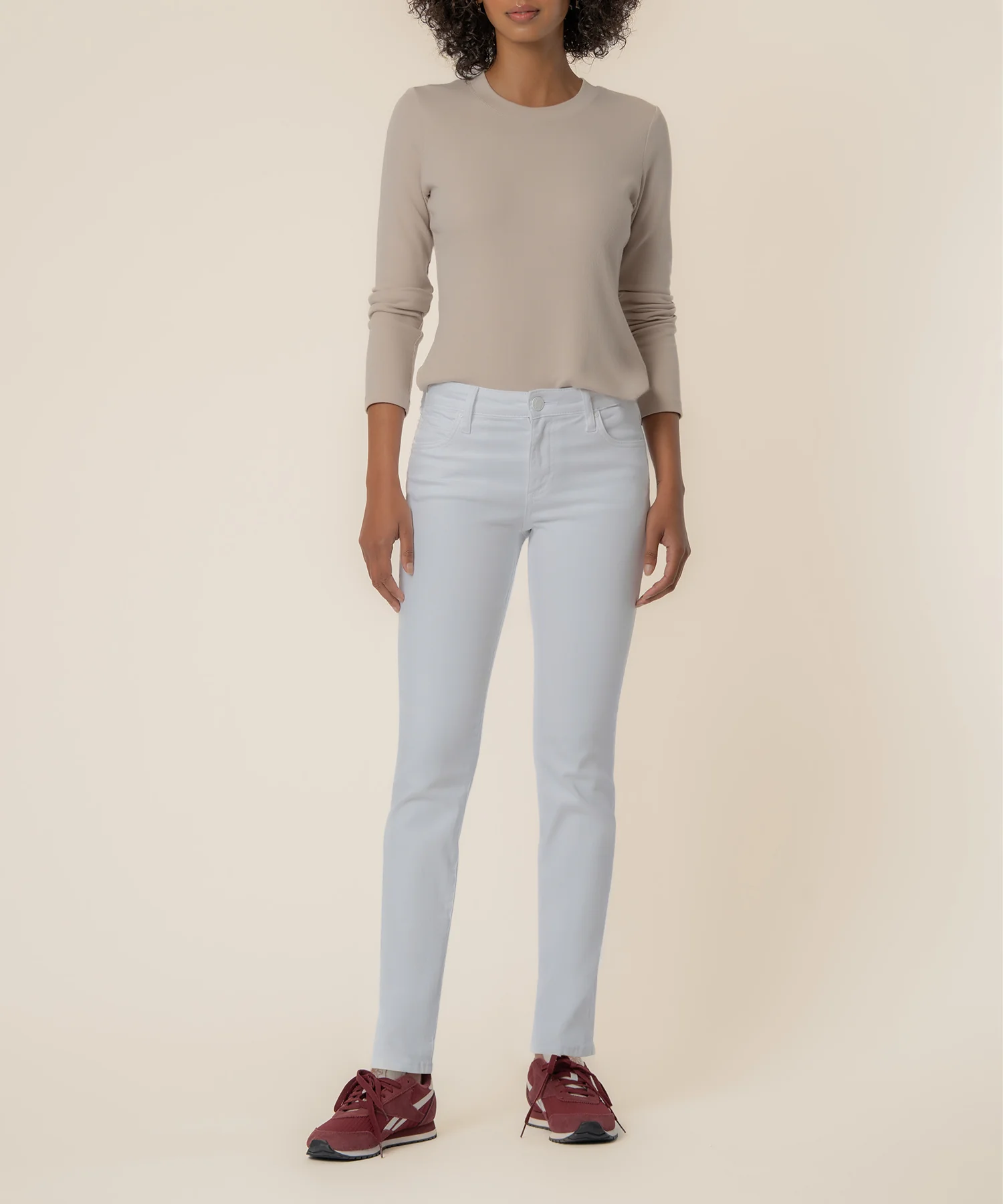 Catherine Mid Rise Boyfriend in Optic White - Image 4
