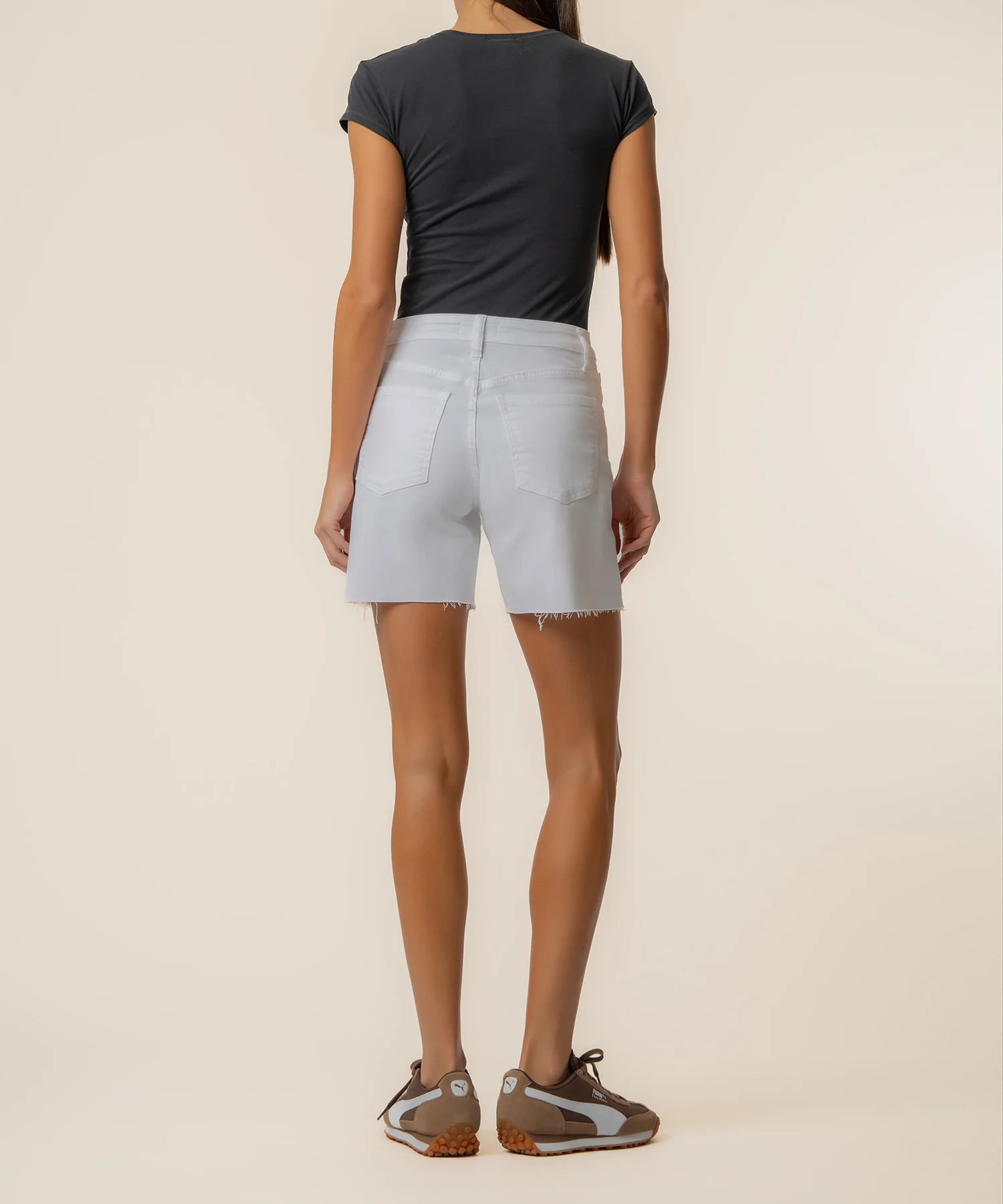 Hailey High Rise Short in Optic White - Image 3
