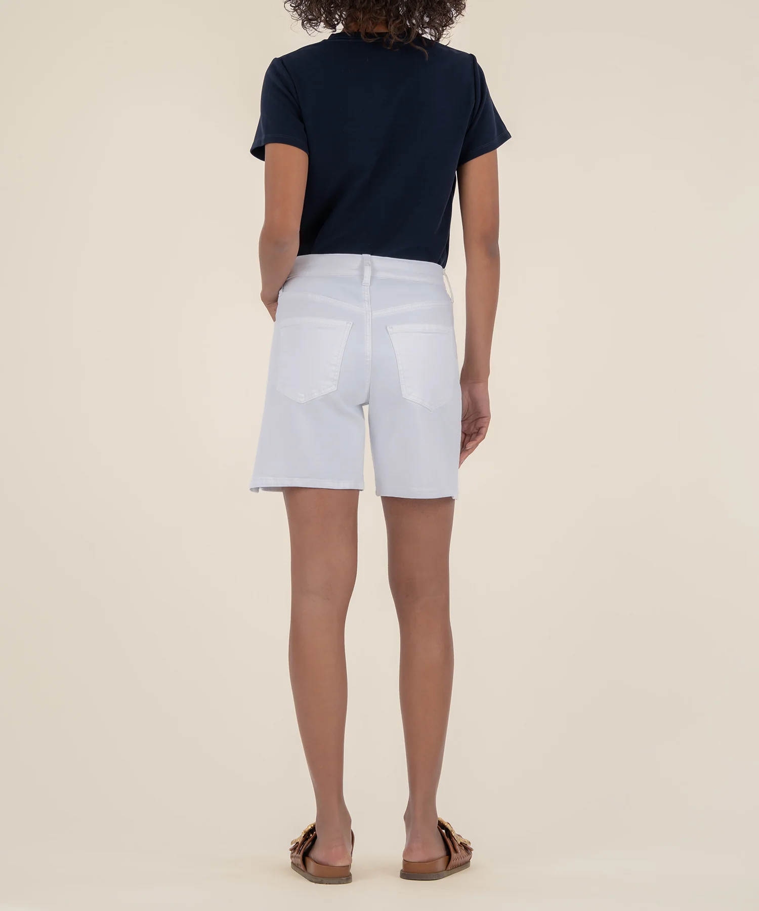 Holly High Rise Bermuda Short in Optic White - Image 4