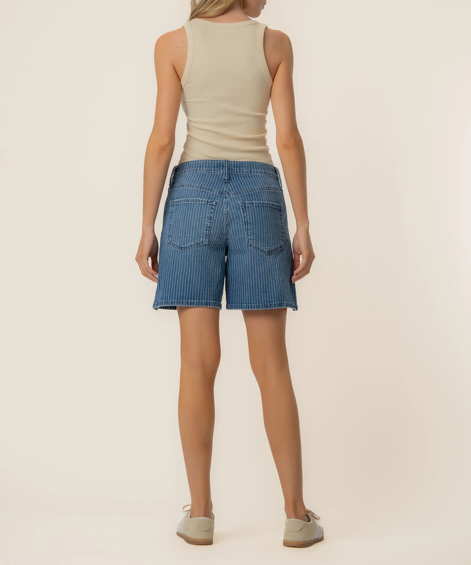 Holly Stripe High Rise Short in Relax Wash - Image 3