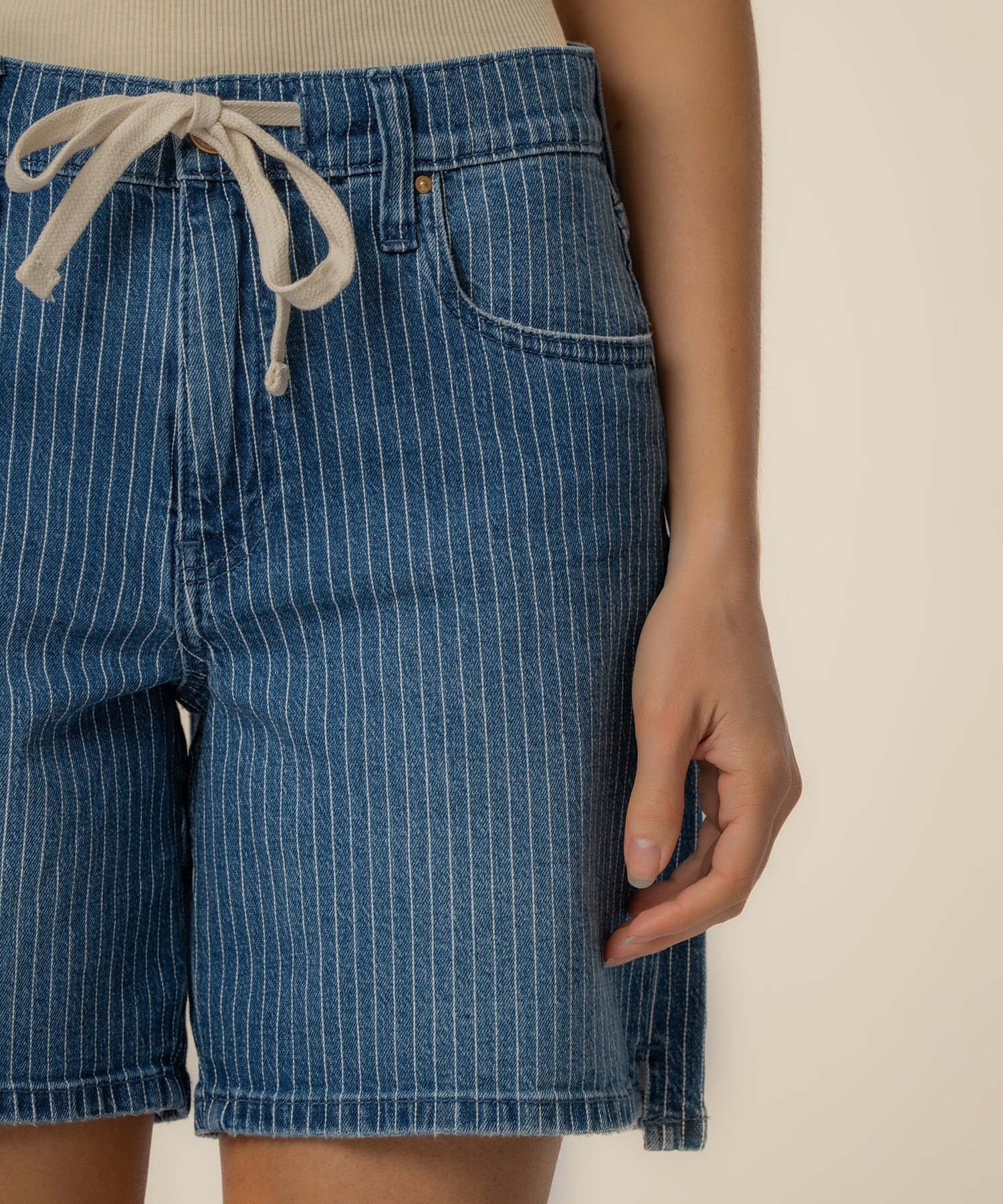 Holly Stripe High Rise Short in Relax Wash - Image 4