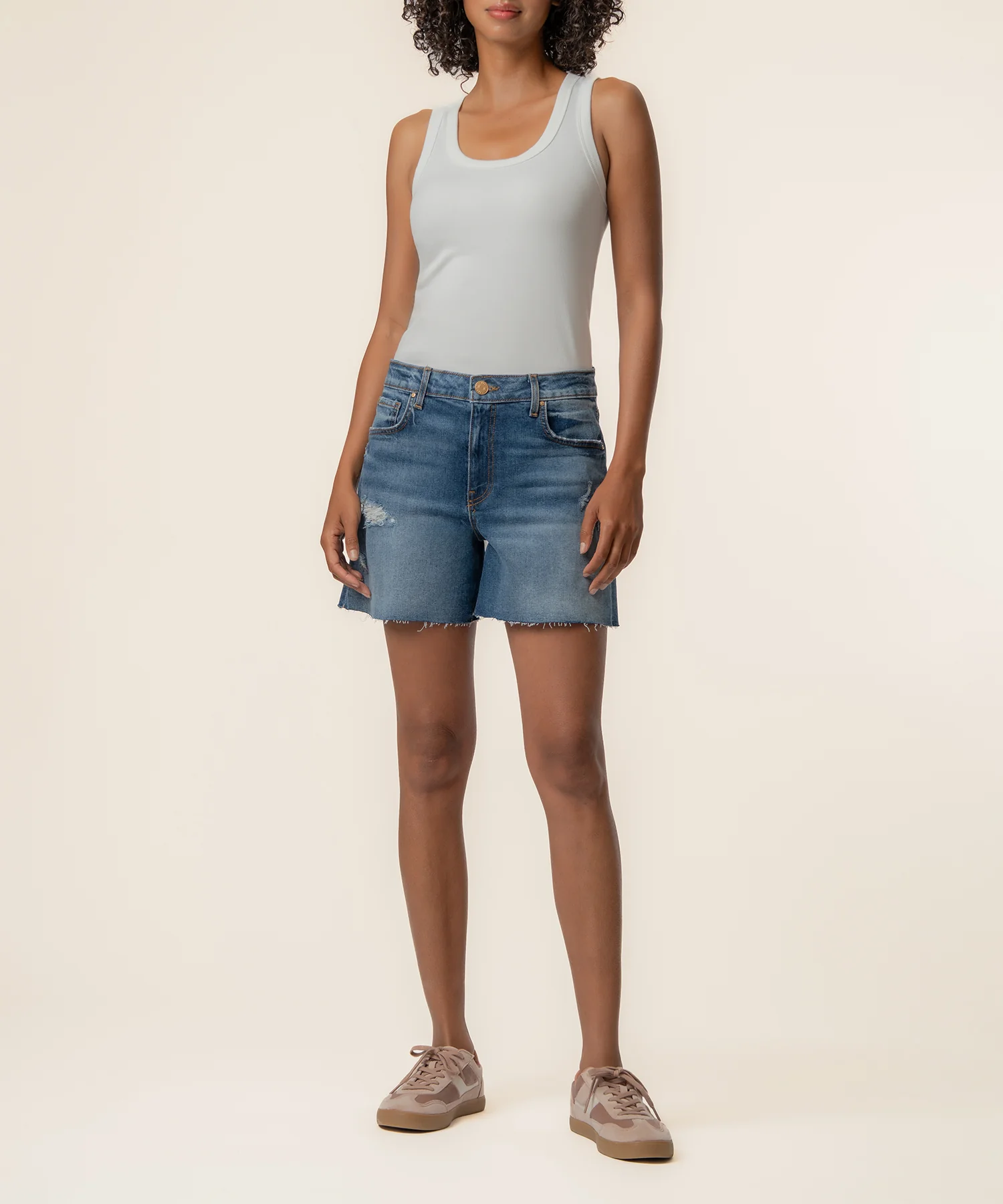 Jane High Rise Long Short, Exclusive in Indicate Wash