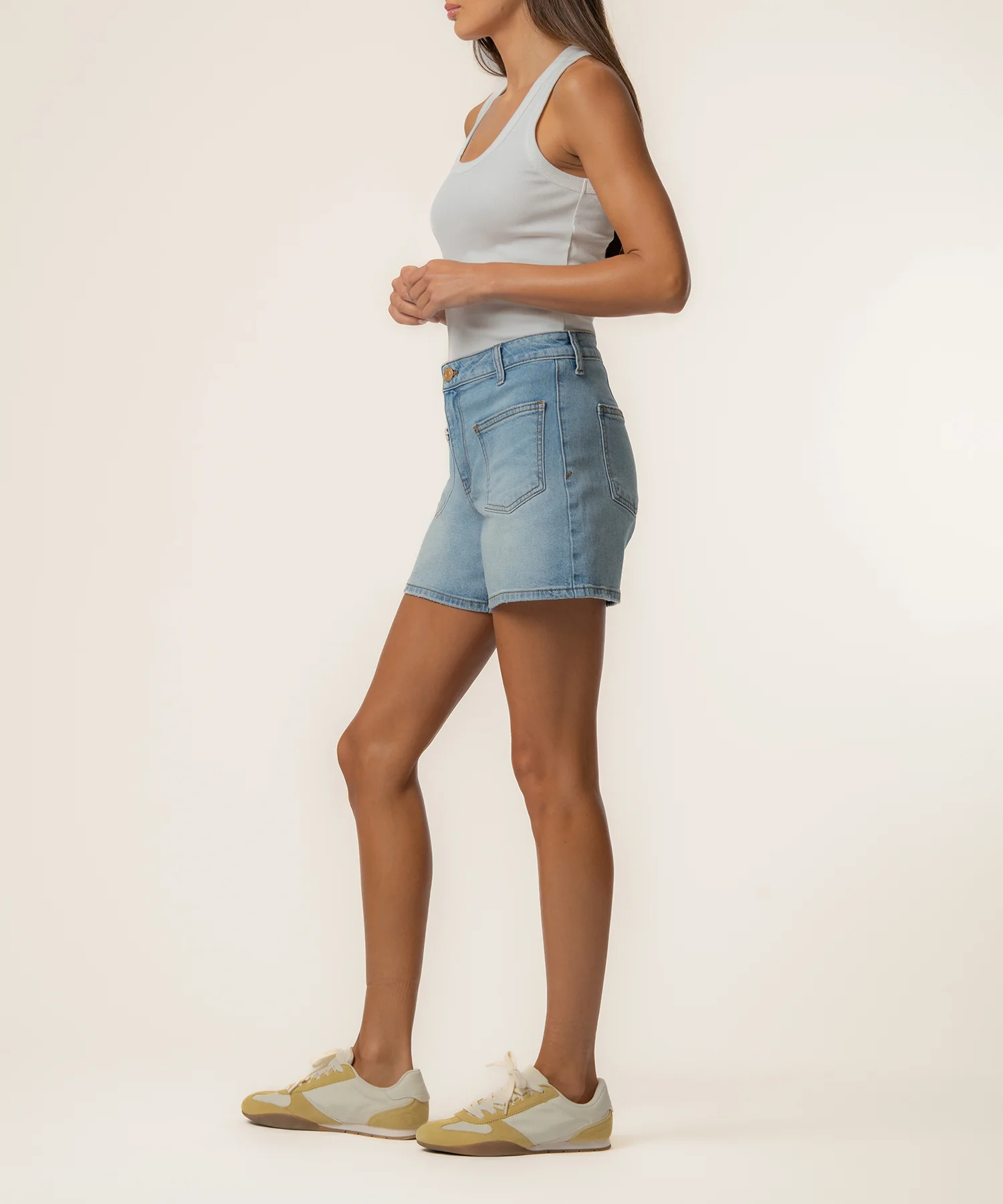 Jane High Rise Long Short in Restore Wash - Image 2
