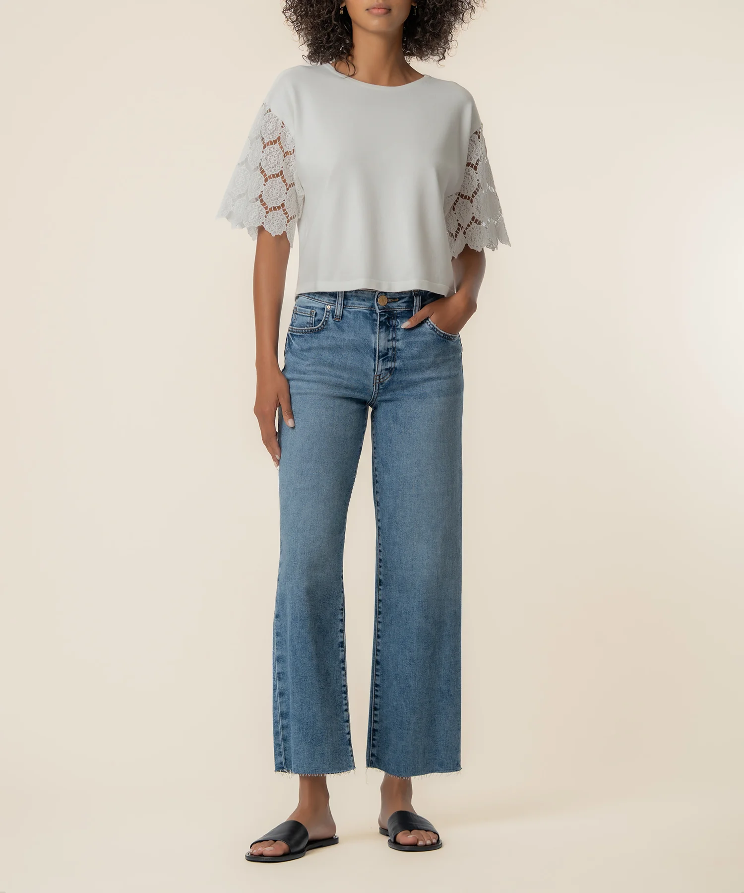 Coco Sweater Knit Top in White