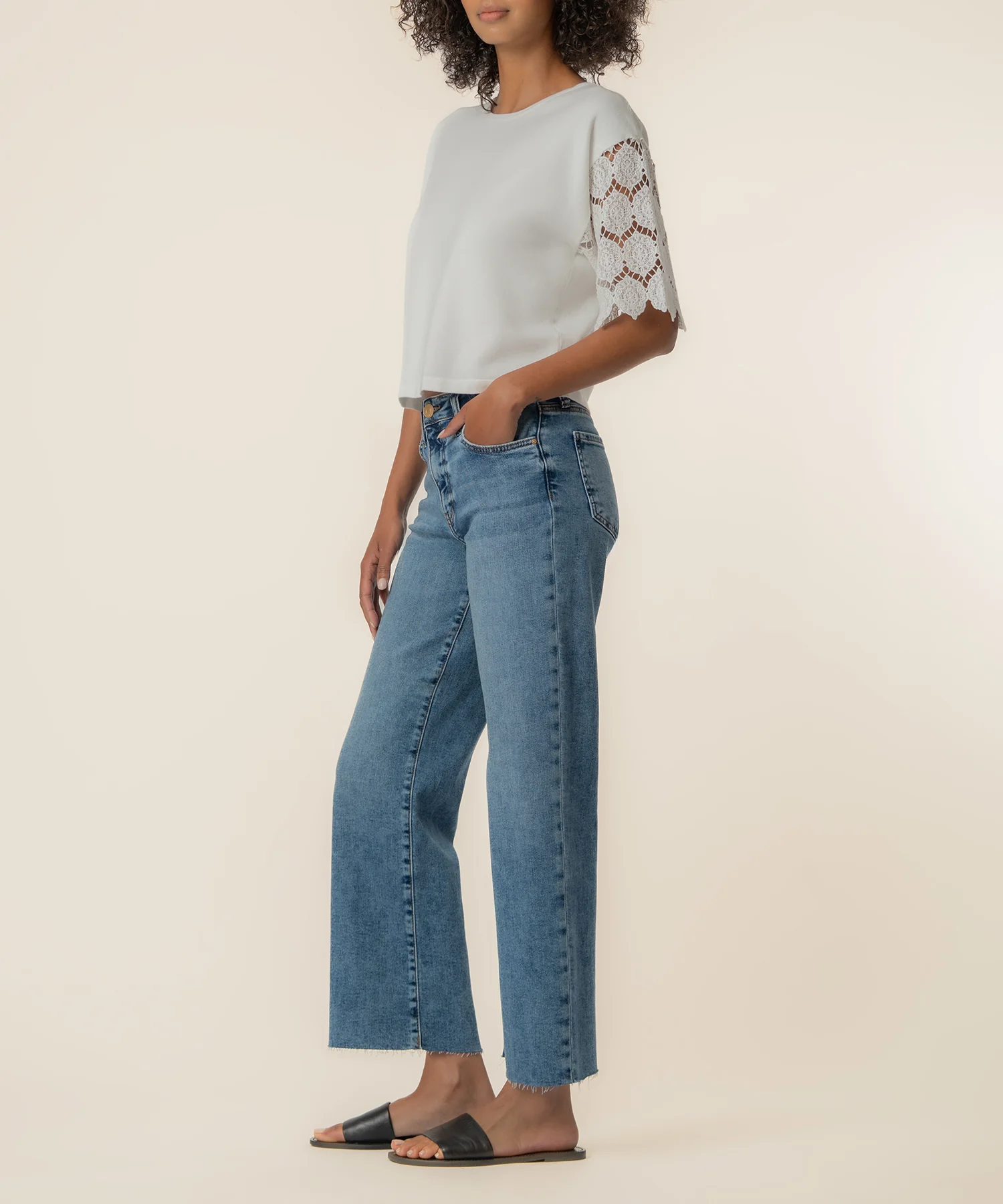 Coco Sweater Knit Top in White - Image 2