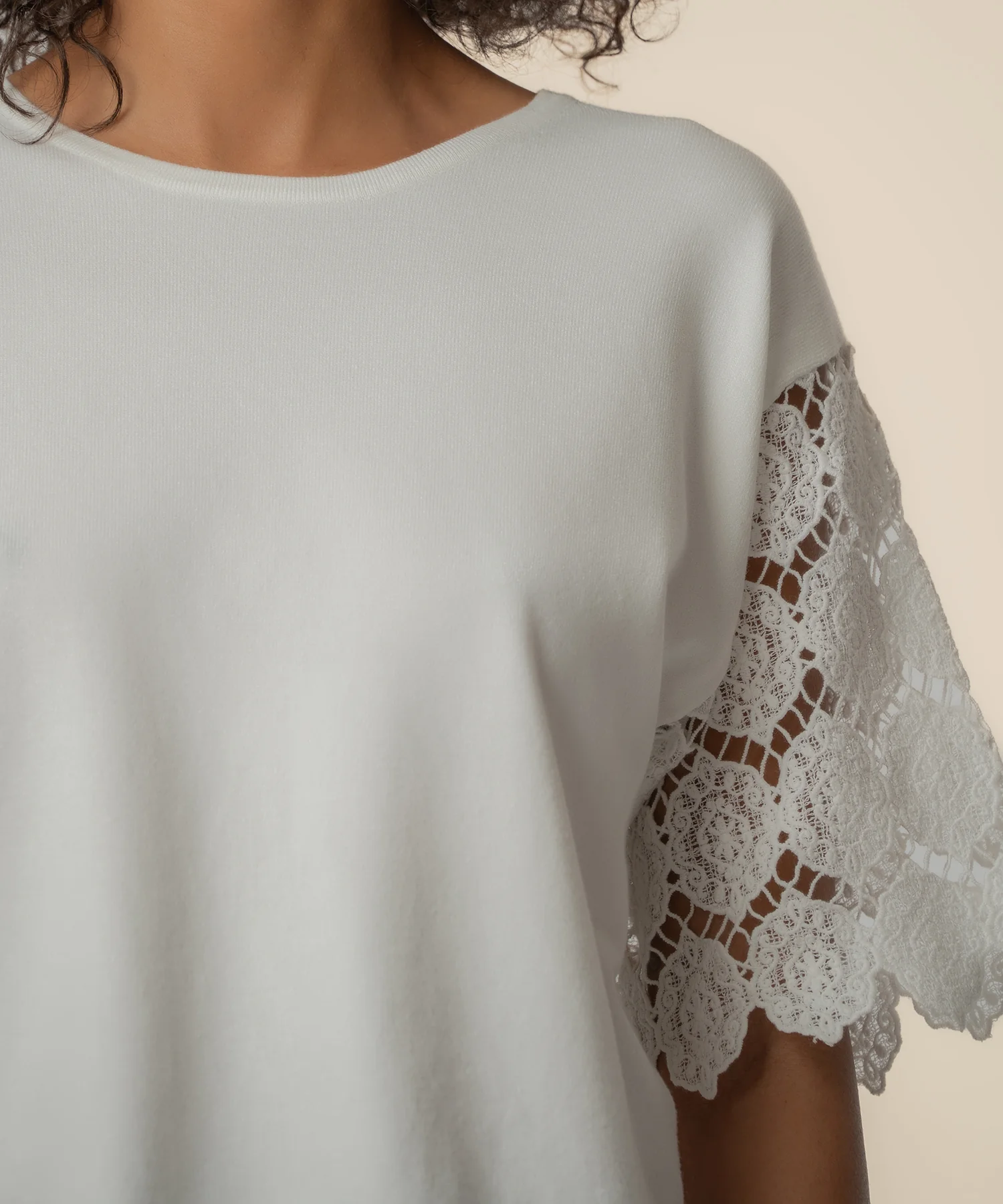 Coco Sweater Knit Top in White - Image 4