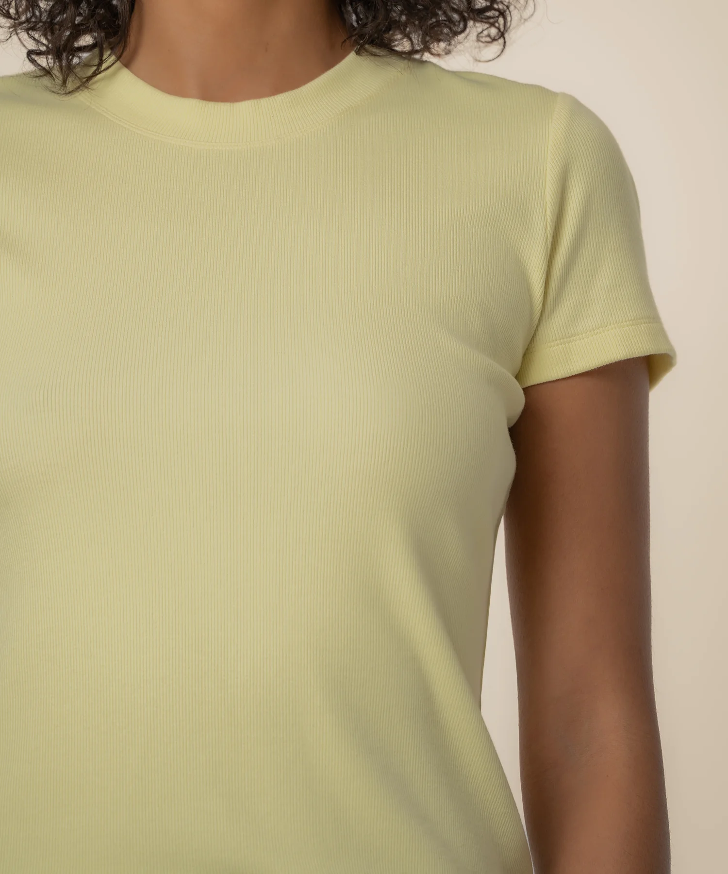 Langley Rib Top in Pastel Yellow - Image 4