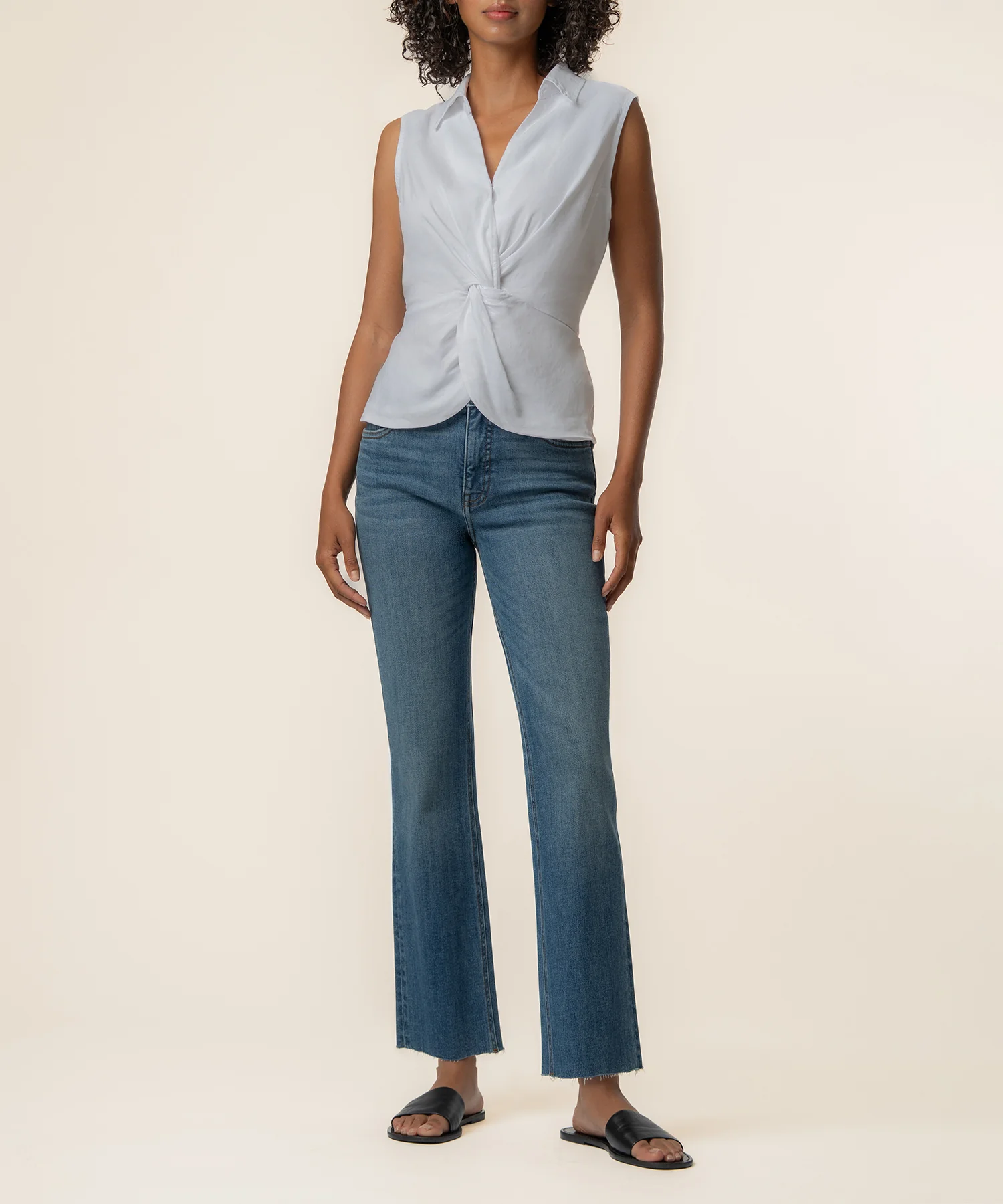 Sara Linen Top in White