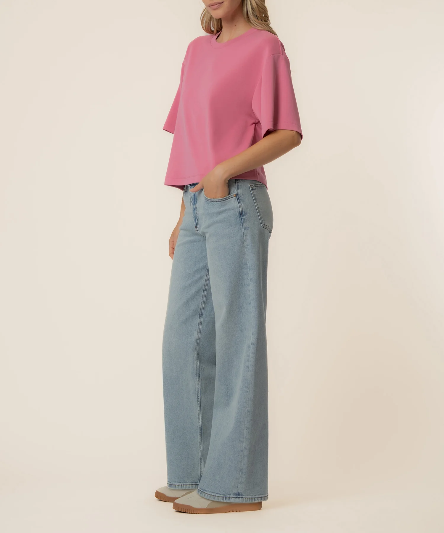 Reina Boxy Tee in Lipstick - Image 2
