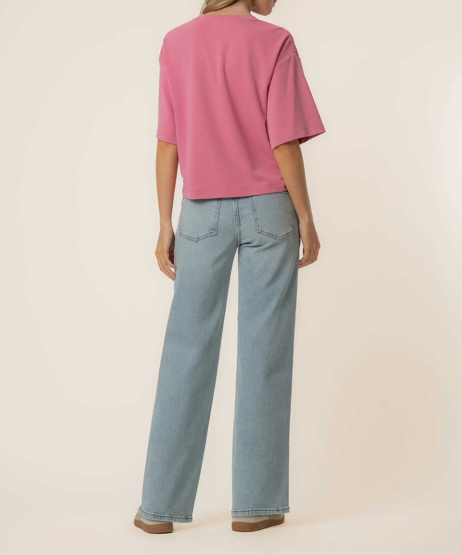 Reina Boxy Tee in Lipstick - Image 3