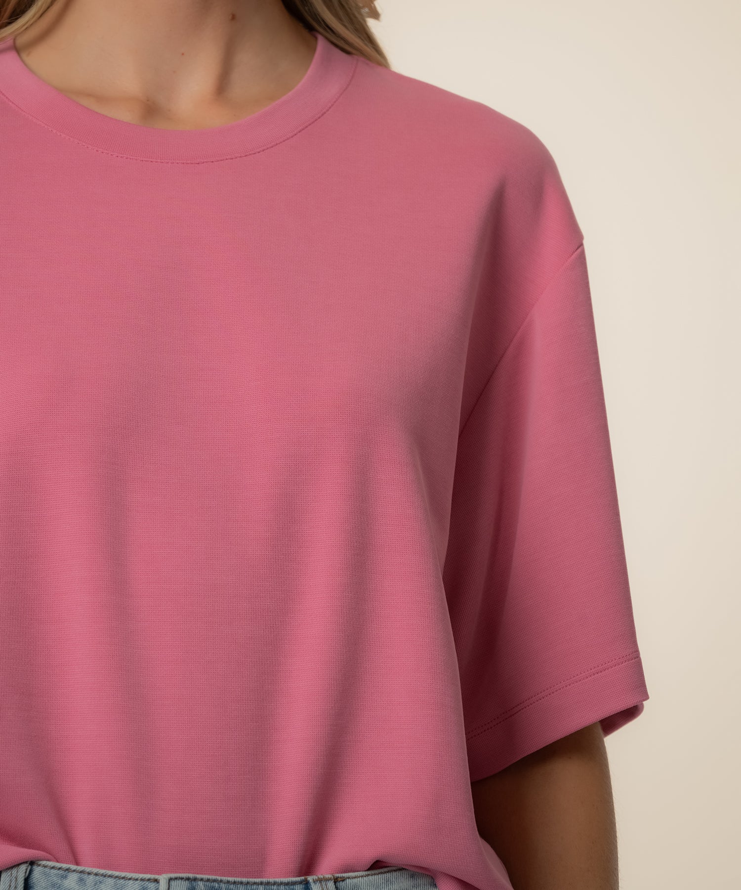 Reina Boxy Tee in Lipstick - Image 4