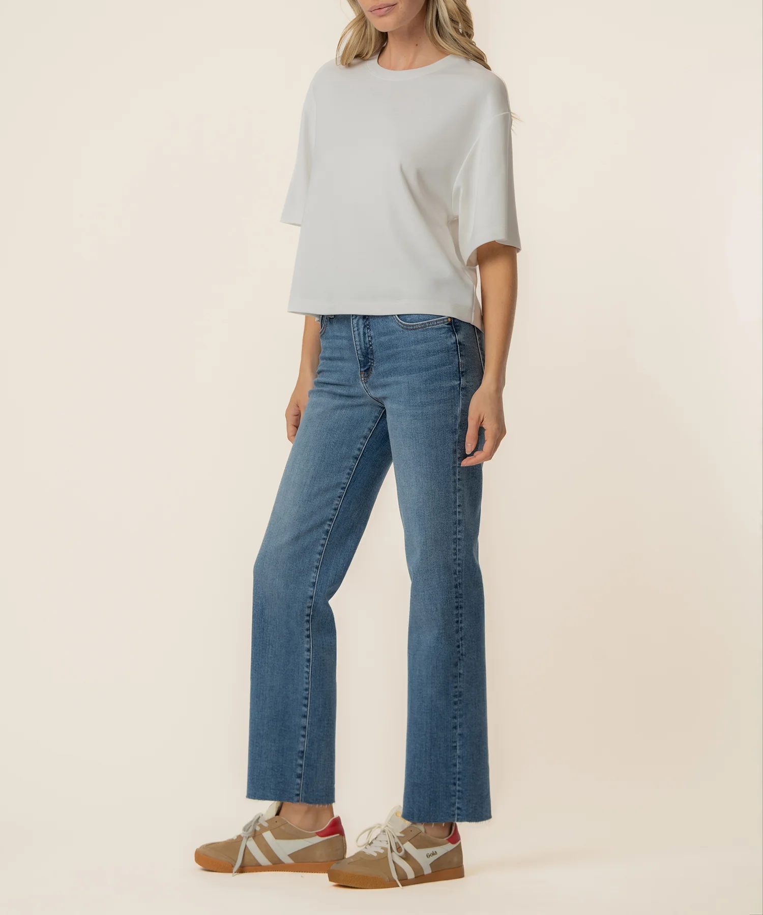 Reina Boxy Tee in White - Image 2