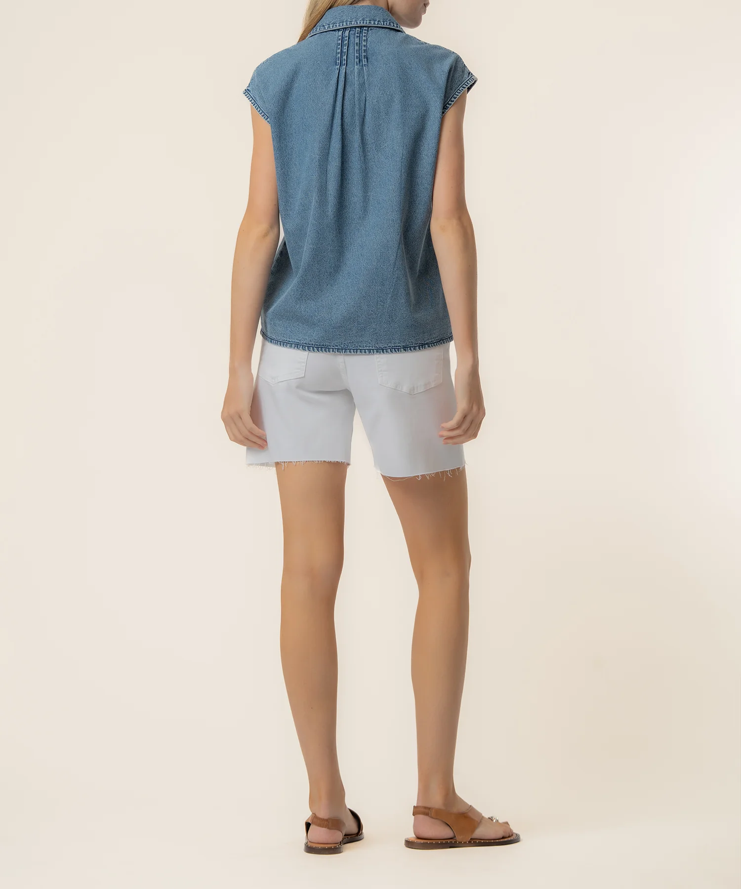 Penelope Denim Top in Beaming Wash - Image 3