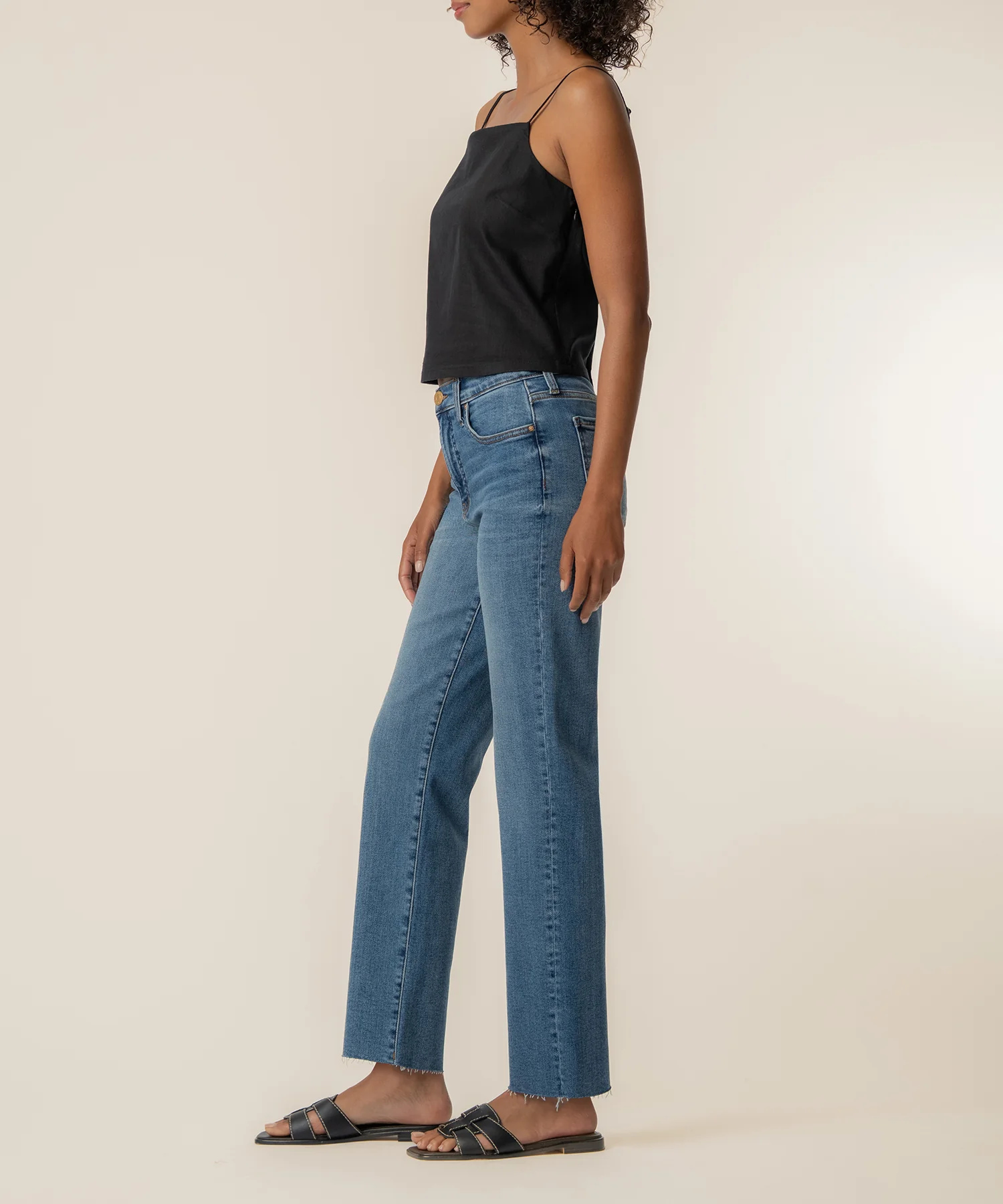 Kerri Spaghetti Strap Top in Black - Image 2