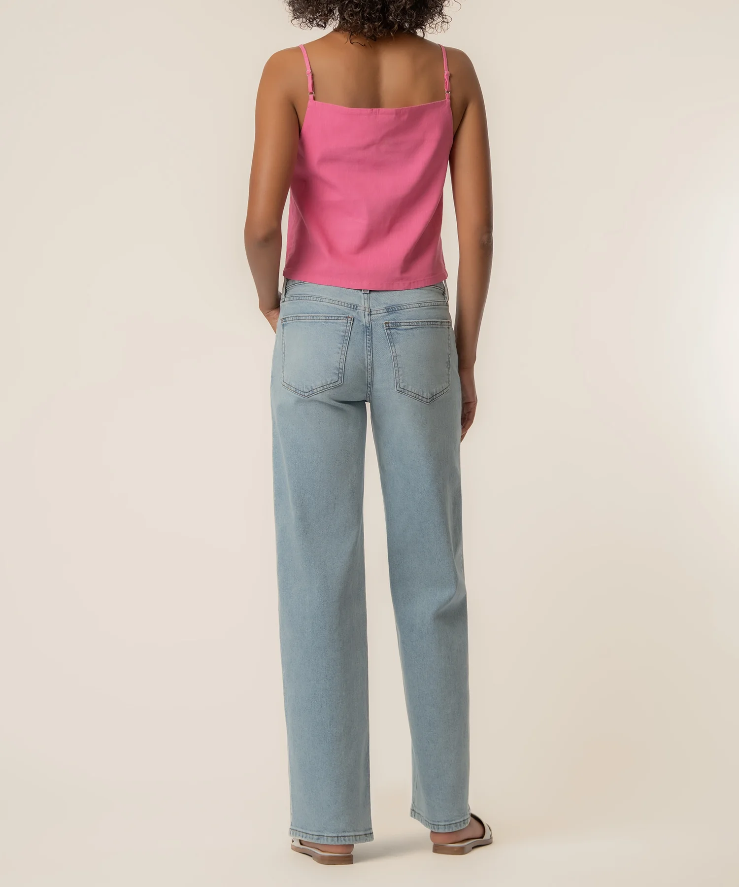 Kerri Spaghetti Strap Top in Lipstick - Image 3